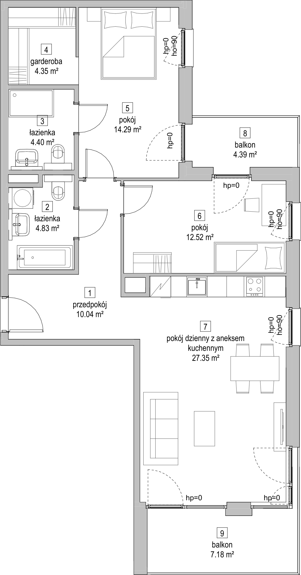 Mieszkanie 69,96 m², piętro 2, oferta nr C1.2.1, ATAL Symbioza, Gdynia, Cisowa, ul. Kcyńska-idx