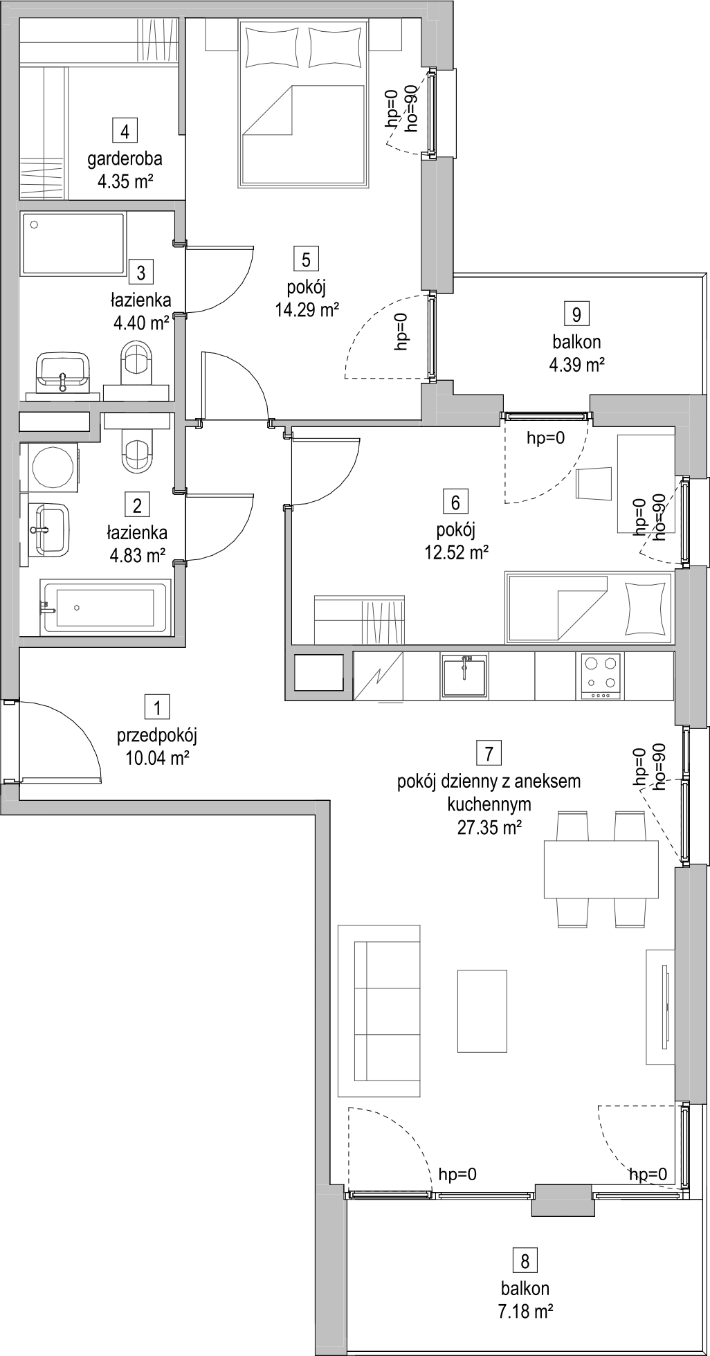 Mieszkanie 77,65 m², piętro 3, oferta nr C1.3.1, ATAL Symbioza, Gdynia, Cisowa, ul. Kcyńska-idx