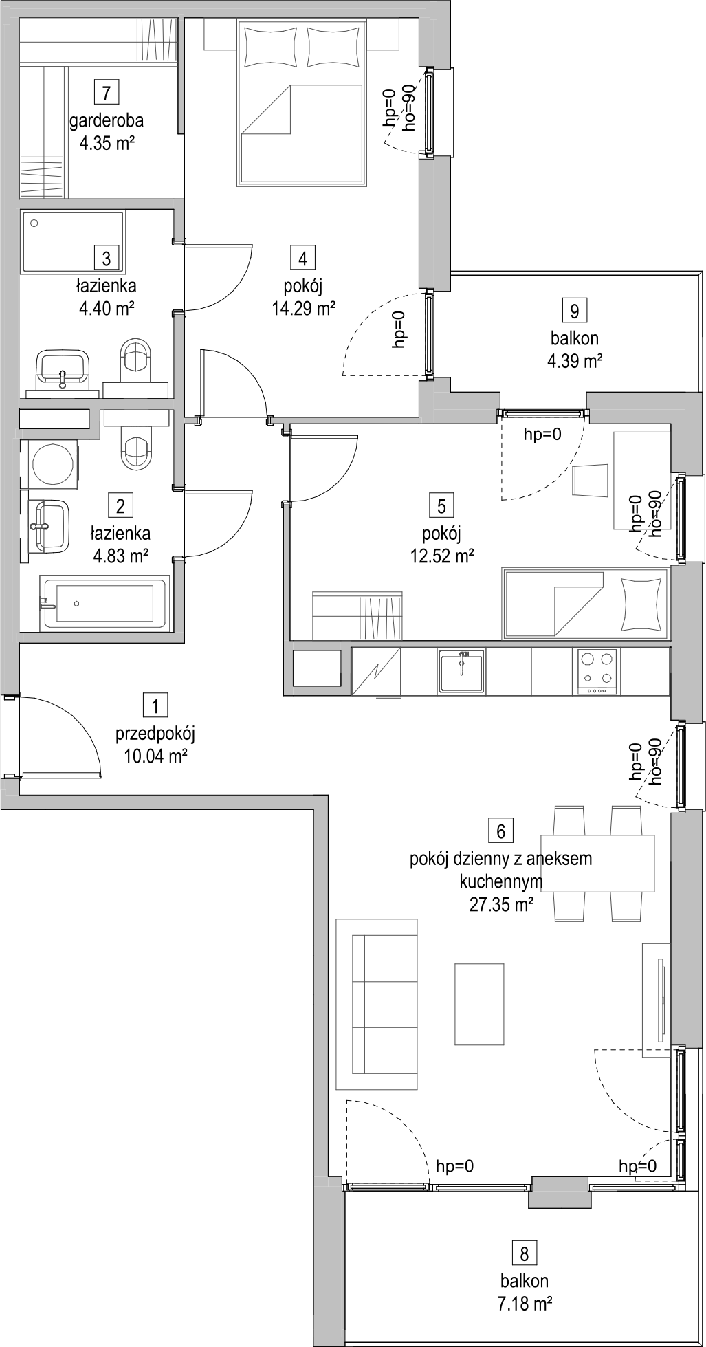 Mieszkanie 77,65 m², piętro 4, oferta nr C1.4.1, ATAL Symbioza, Gdynia, Cisowa, ul. Kcyńska-idx