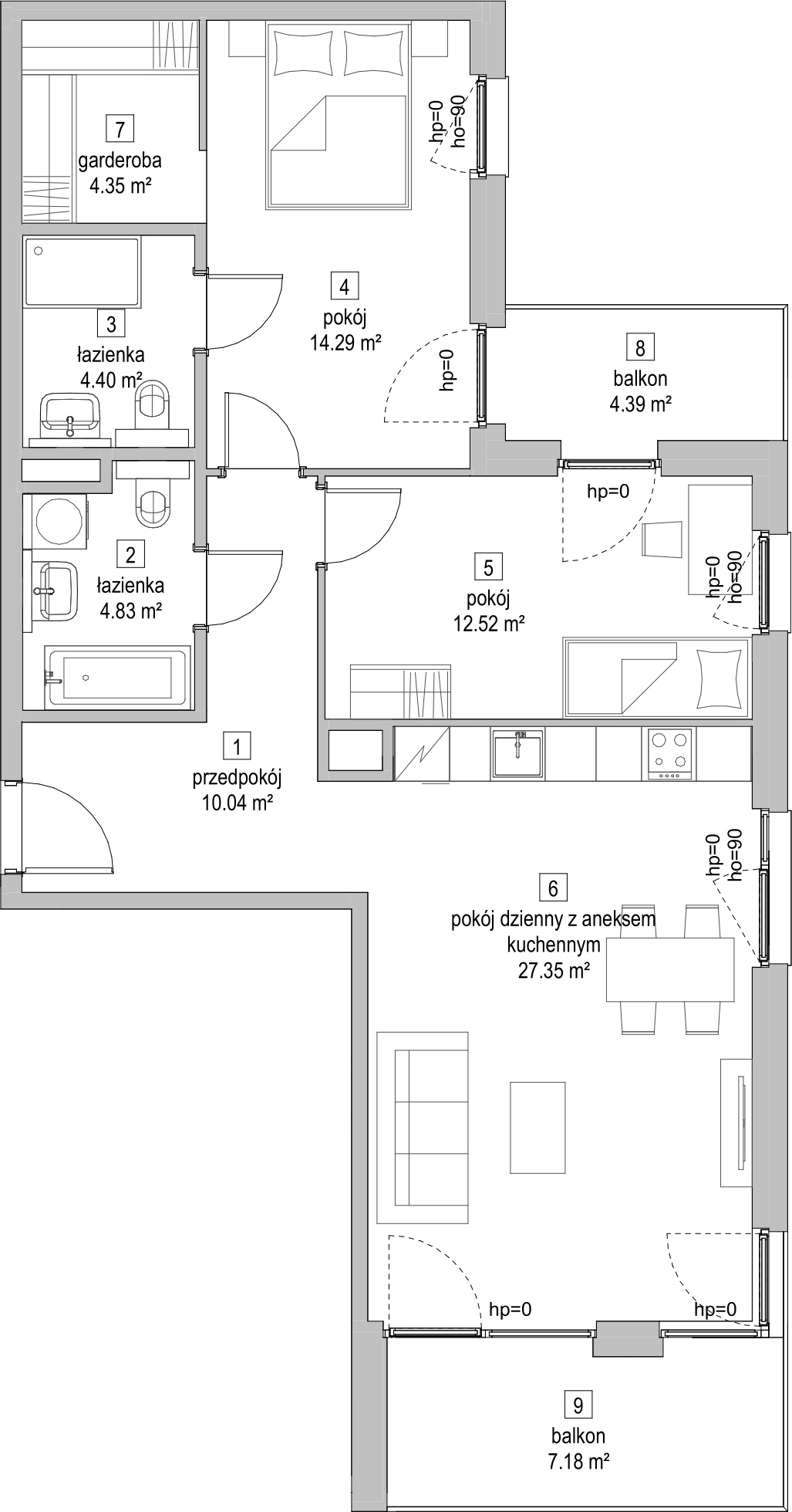 Mieszkanie 77,64 m², piętro 5, oferta nr C1.5.1, ATAL Symbioza, Gdynia, Cisowa, ul. Kcyńska-idx