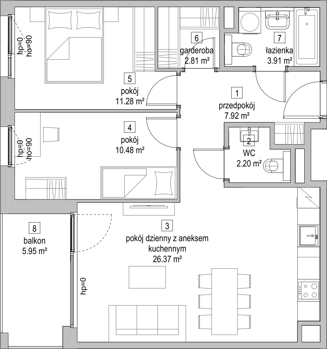 Mieszkanie 64,98 m², piętro 1, oferta nr C2.1.3, ATAL Symbioza, Gdynia, Cisowa, ul. Kcyńska-idx