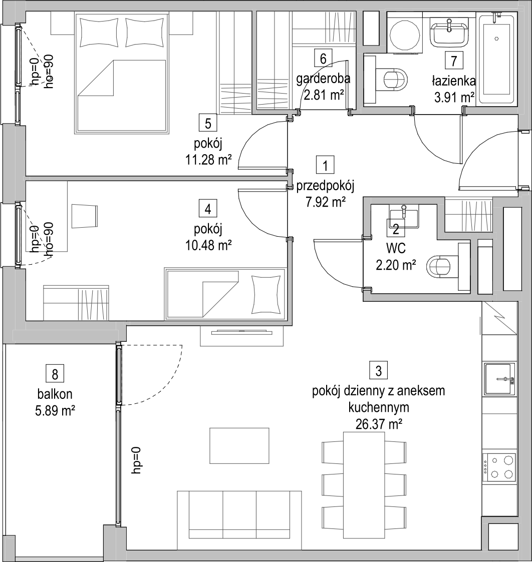 Mieszkanie 64,98 m², piętro 5, oferta nr C2.5.3, ATAL Symbioza, Gdynia, Cisowa, ul. Kcyńska-idx