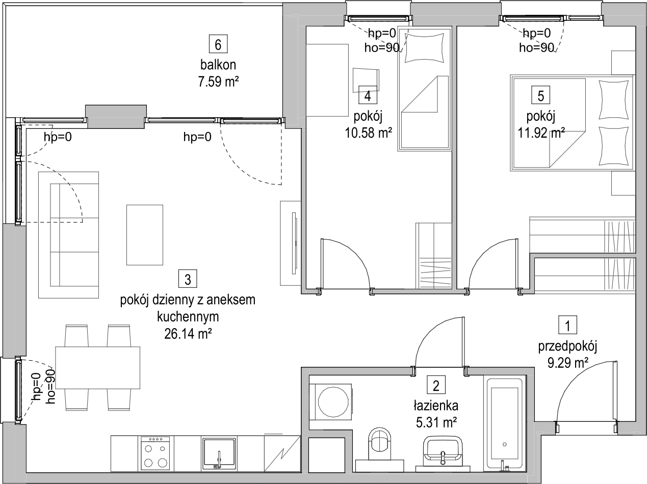 Mieszkanie 63,14 m², piętro 5, oferta nr C2.5.4, ATAL Symbioza, Gdynia, Cisowa, ul. Kcyńska-idx