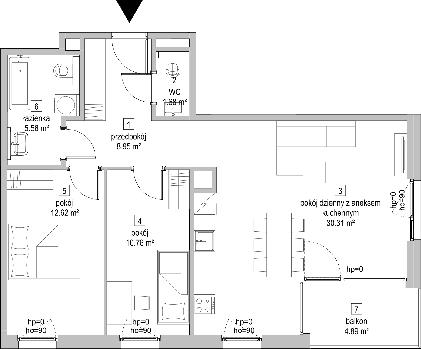 Mieszkanie 69,96 m², piętro 1, oferta nr D.1.3, ATAL Symbioza, Gdynia, Cisowa, ul. Kcyńska-idx