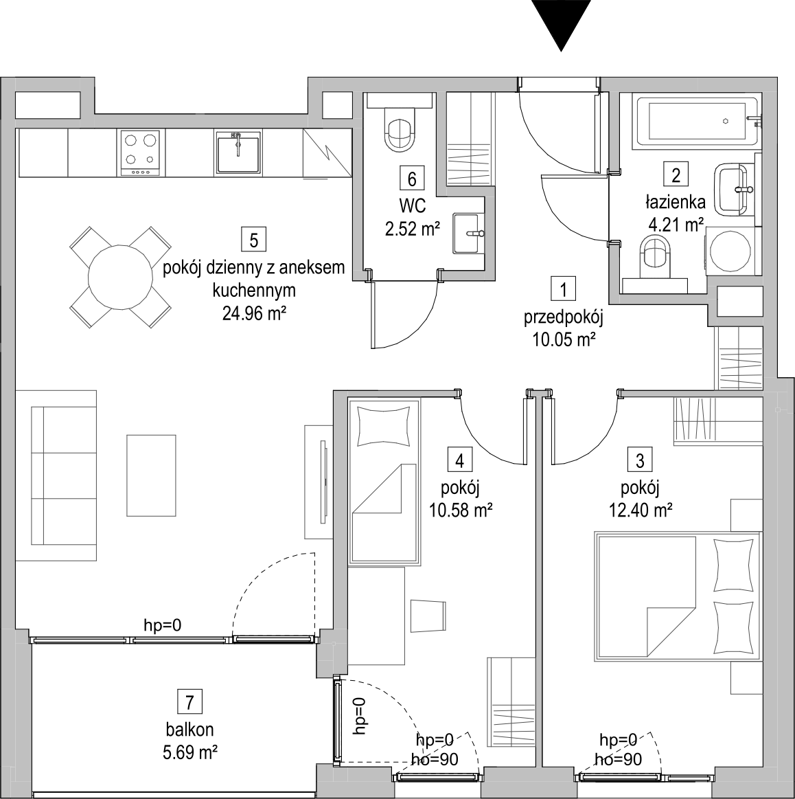 Mieszkanie 64,65 m², piętro 1, oferta nr D.1.5, ATAL Symbioza, Gdynia, Cisowa, ul. Kcyńska-idx