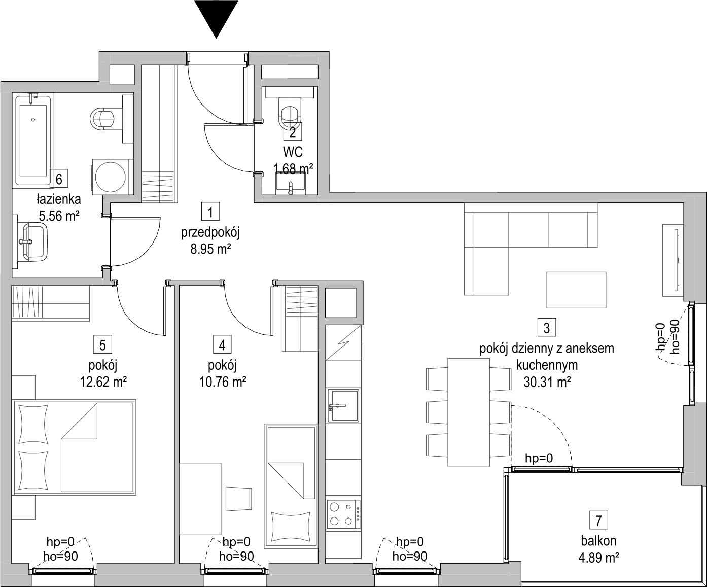 Mieszkanie 69,96 m², piętro 3, oferta nr D.3.3, ATAL Symbioza, Gdynia, Cisowa, ul. Kcyńska-idx