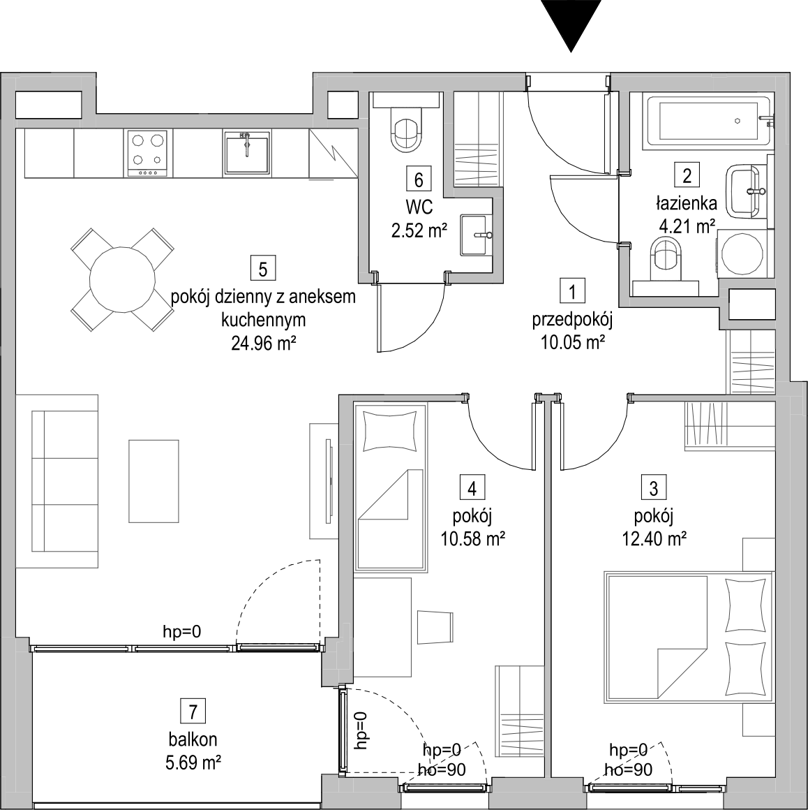 Mieszkanie 64,65 m², piętro 3, oferta nr D.3.5, ATAL Symbioza, Gdynia, Cisowa, ul. Kcyńska-idx