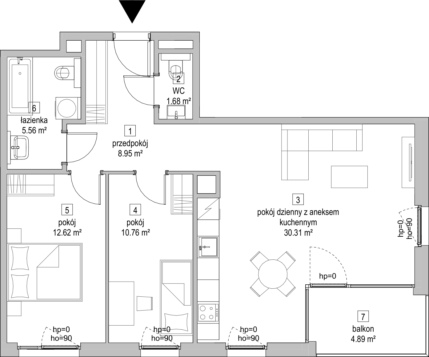 Mieszkanie 69,96 m², piętro 4, oferta nr D.4.3, ATAL Symbioza, Gdynia, Cisowa, ul. Kcyńska-idx