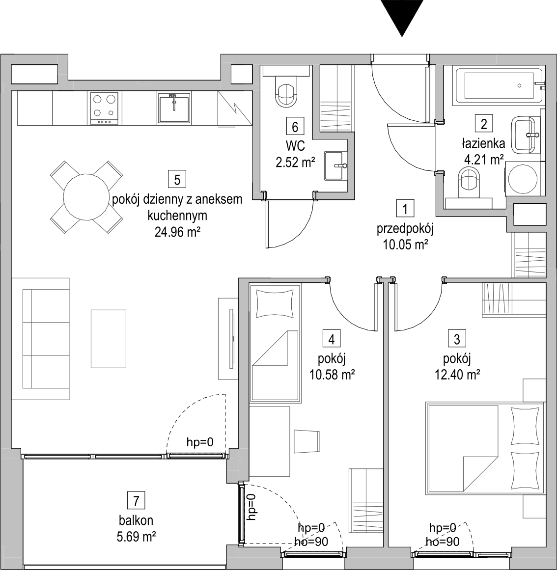 Mieszkanie 64,66 m², piętro 5, oferta nr D.5.5, ATAL Symbioza, Gdynia, Cisowa, ul. Kcyńska-idx