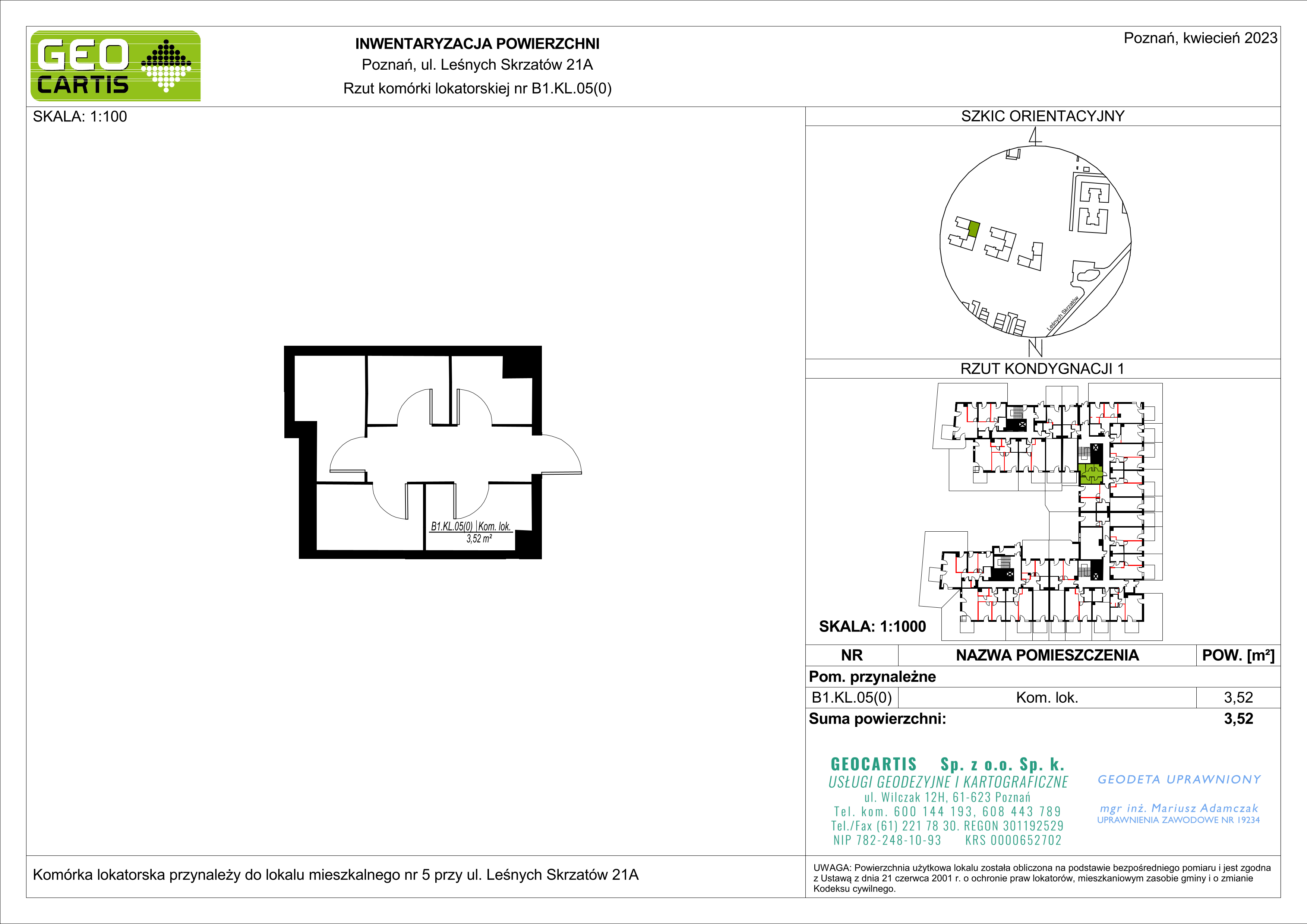 Mieszkanie 61,00 m², parter, oferta nr B1.B.0.6, Zacisze Marcelin, Poznań, Ławica, Marcelin, ul. Leśnych Skrzatów-idx