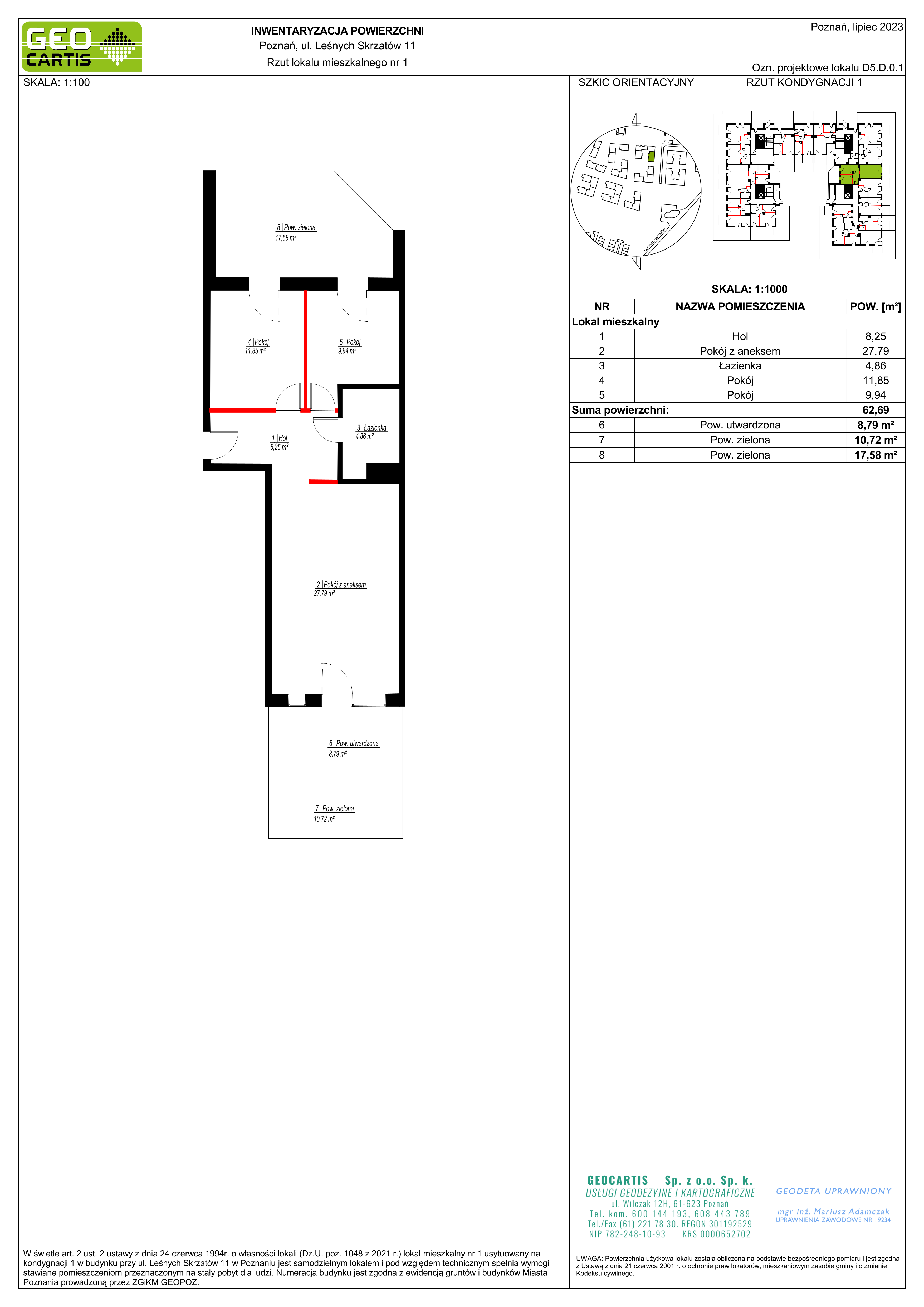 Mieszkanie 62,69 m², parter, oferta nr D5.D.0.1, Zacisze Marcelin, Poznań, Ławica, Marcelin, ul. Leśnych Skrzatów-idx