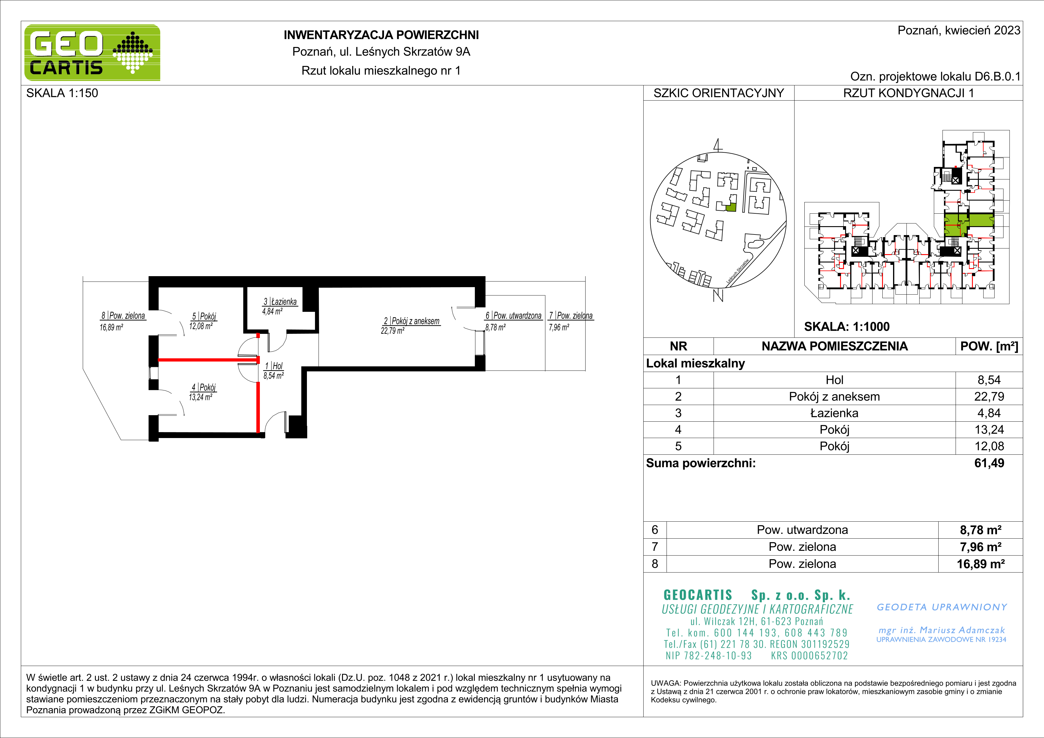 Apartament 61,49 m², parter, oferta nr D6.B.0.1, Zacisze Marcelin, Poznań, Ławica, Marcelin, ul. Leśnych Skrzatów-idx