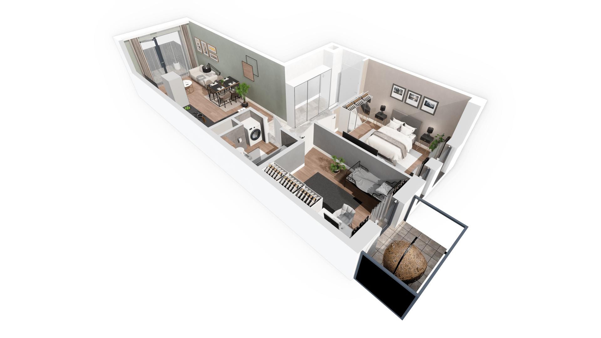 Mieszkanie 61,38 m², piętro 1, oferta nr D6.B.1.1, Zacisze Marcelin, Poznań, Ławica, Marcelin, ul. Leśnych Skrzatów-idx