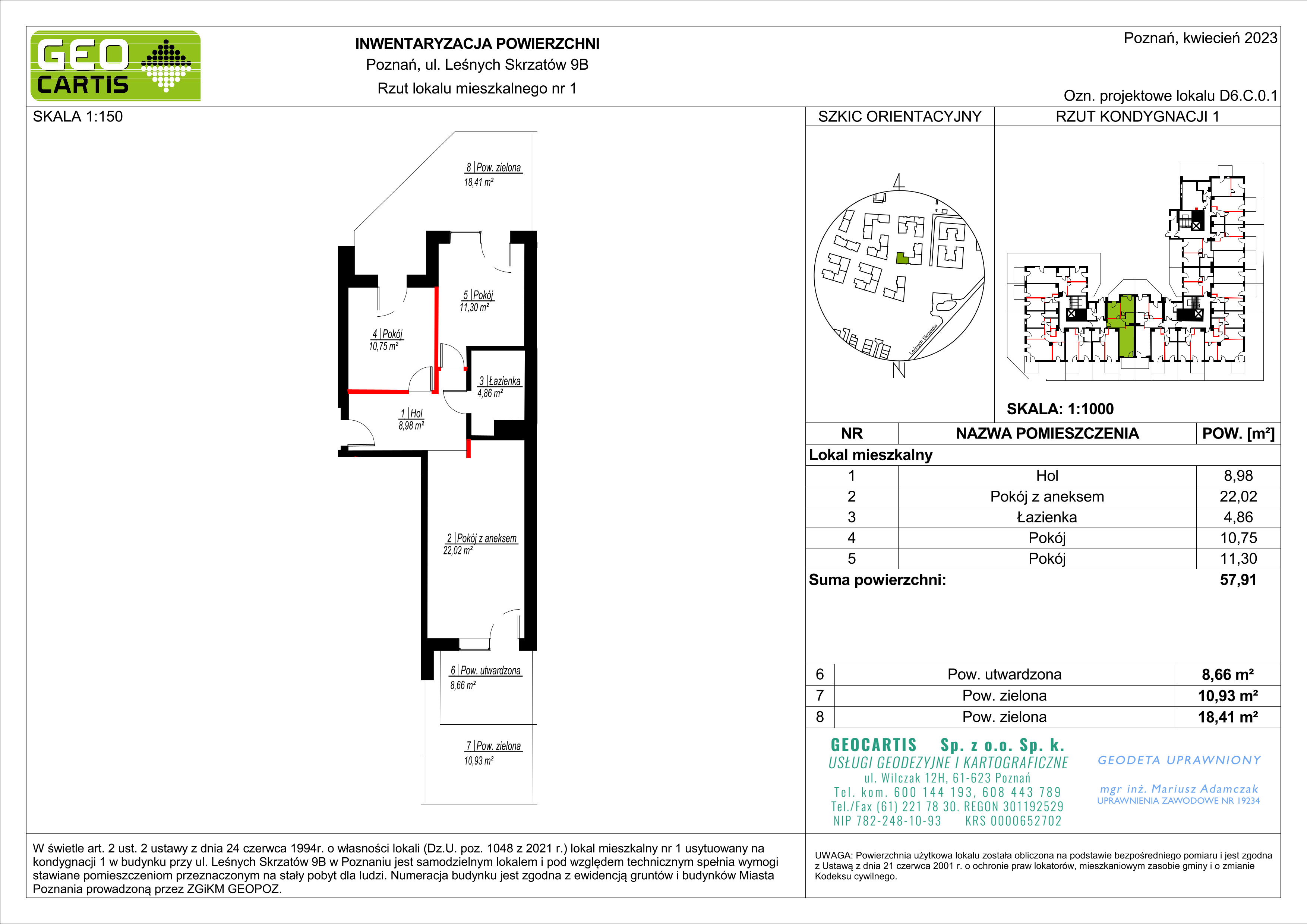 Mieszkanie 57,91 m², parter, oferta nr D6.C.0.1, Zacisze Marcelin, Poznań, Ławica, Marcelin, ul. Leśnych Skrzatów-idx