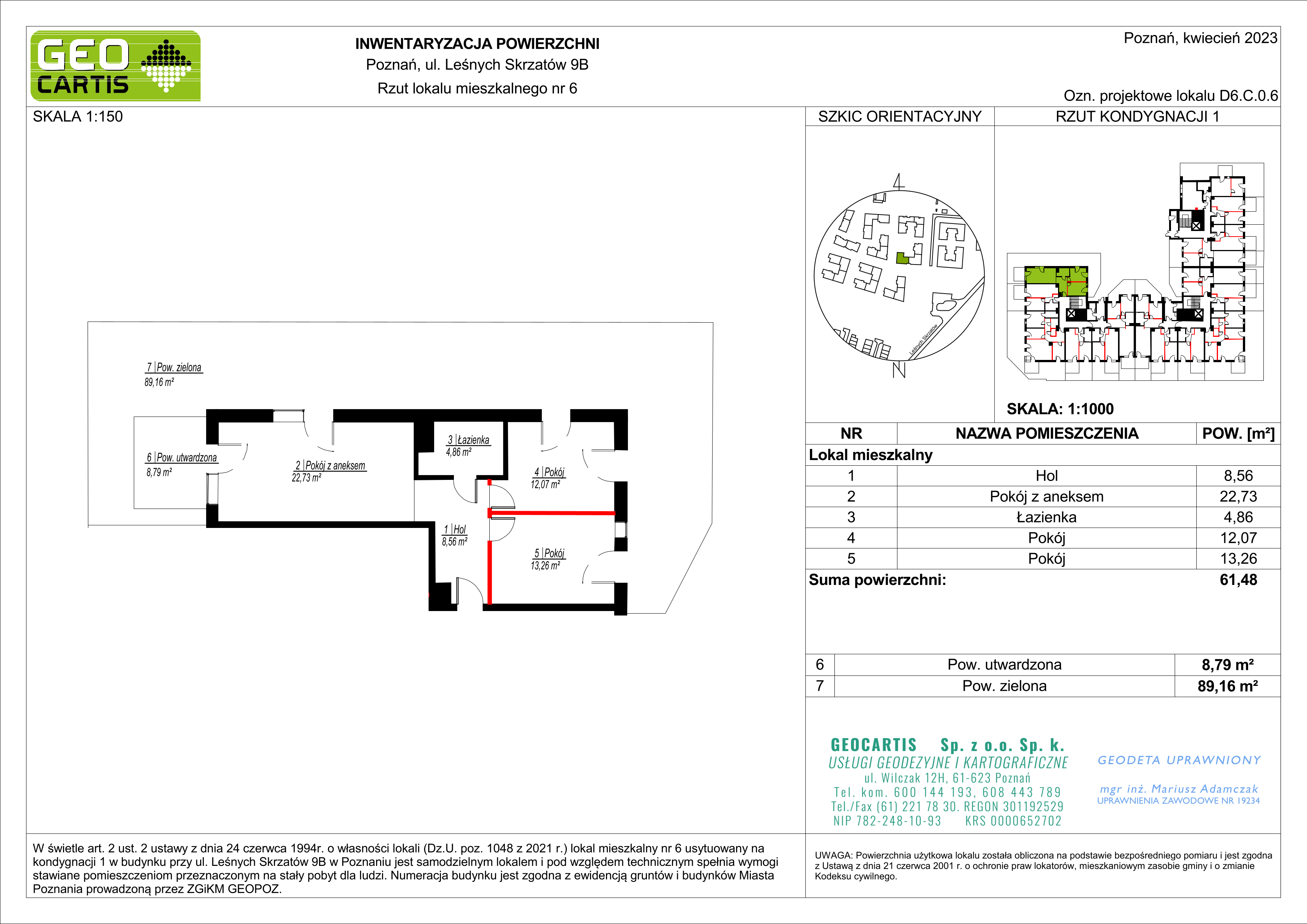 Mieszkanie 61,48 m², parter, oferta nr D6.C.0.6, Zacisze Marcelin, Poznań, Ławica, Marcelin, ul. Leśnych Skrzatów-idx