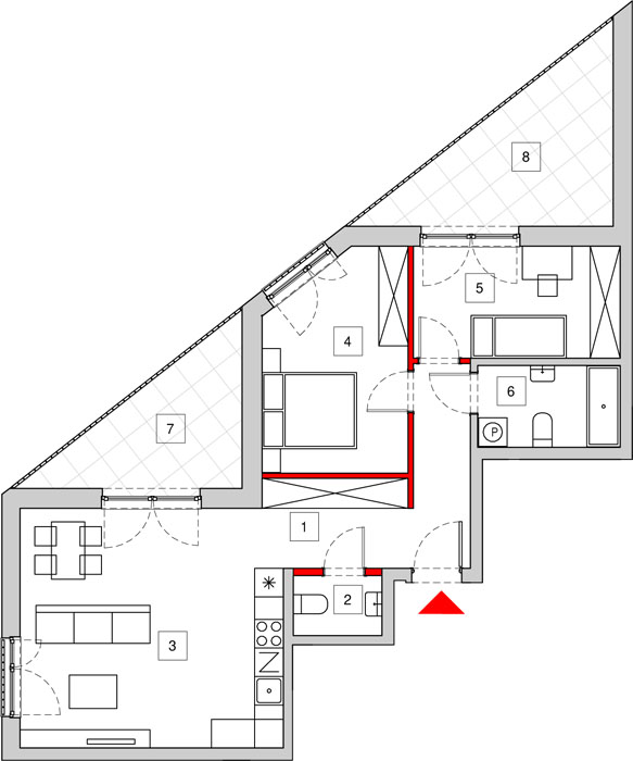 Mieszkanie 70,67 m², piętro 1, oferta nr 2A-1-3, Nowe Miasto Polesie III, Łódź, Polesie, Lublinek-Pienista, ul. Pienista-idx