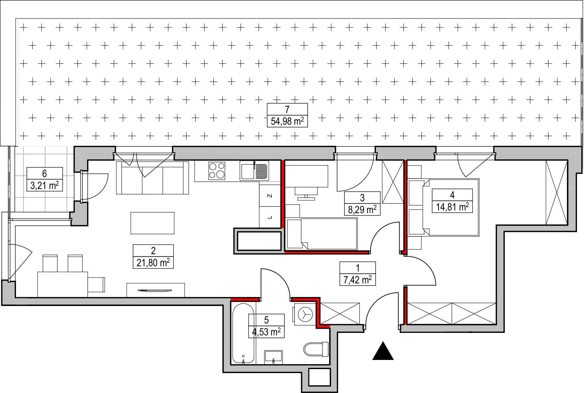 Mieszkanie 56,85 m², piętro 1, oferta nr D1.2.1.3, Nowy Targówek VI, Warszawa, Targówek, Targówek Mieszkaniowy, ul. Płosa 8-idx