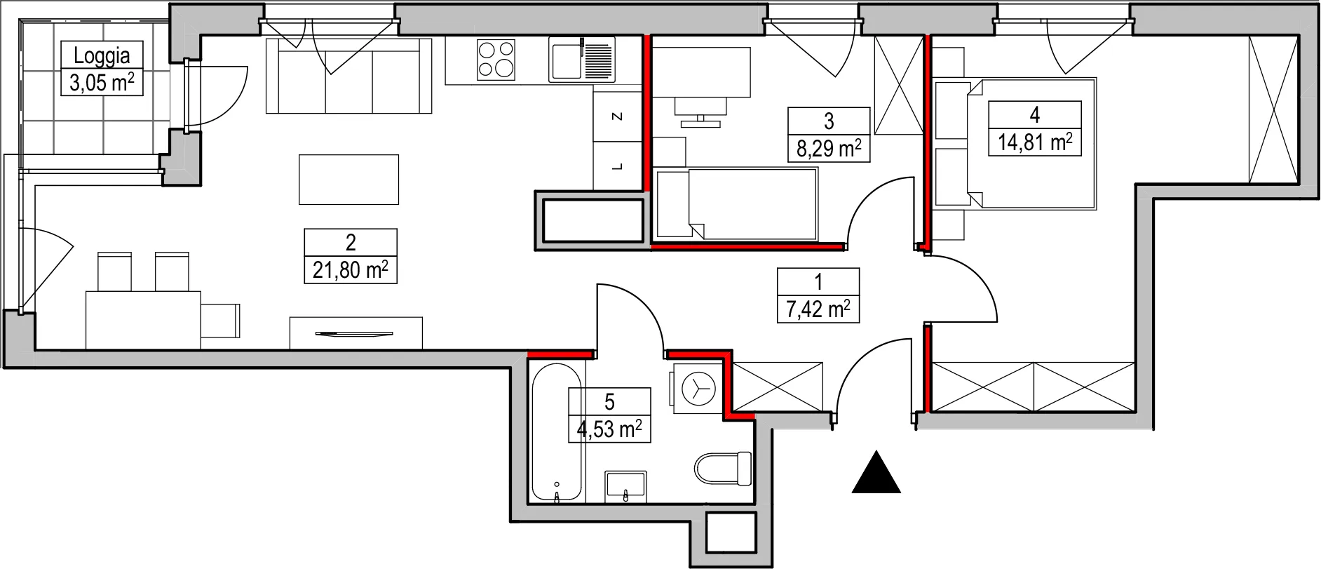 Mieszkanie 56,85 m², piętro 3, oferta nr D1.2.3.3, Nowy Targówek VI, Warszawa, Targówek, Targówek Mieszkaniowy, ul. Płosa 8-idx