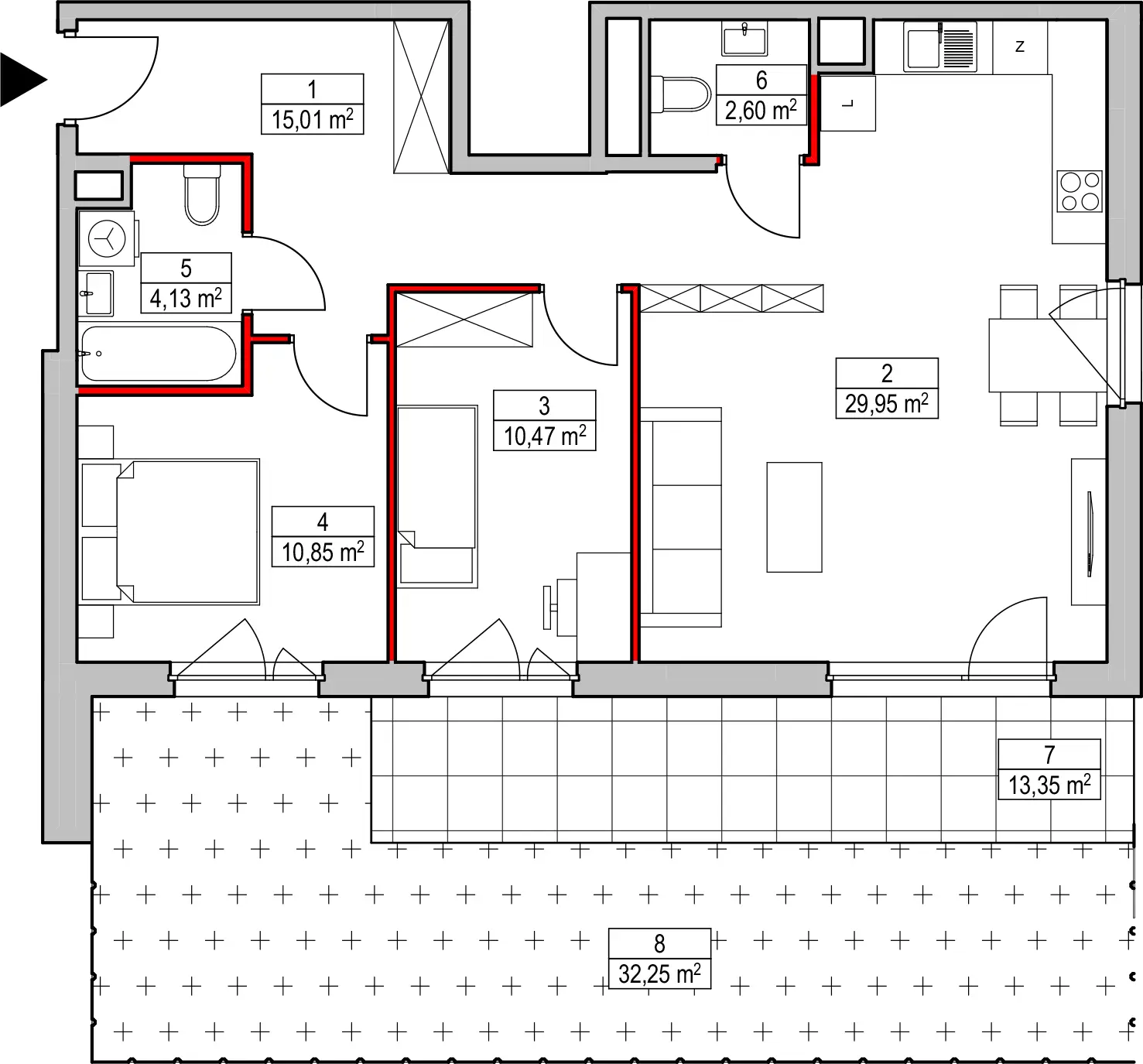 Mieszkanie 73,01 m², parter, oferta nr D1.3.0.1, Nowy Targówek VI, Warszawa, Targówek, Targówek Mieszkaniowy, ul. Płosa 8-idx