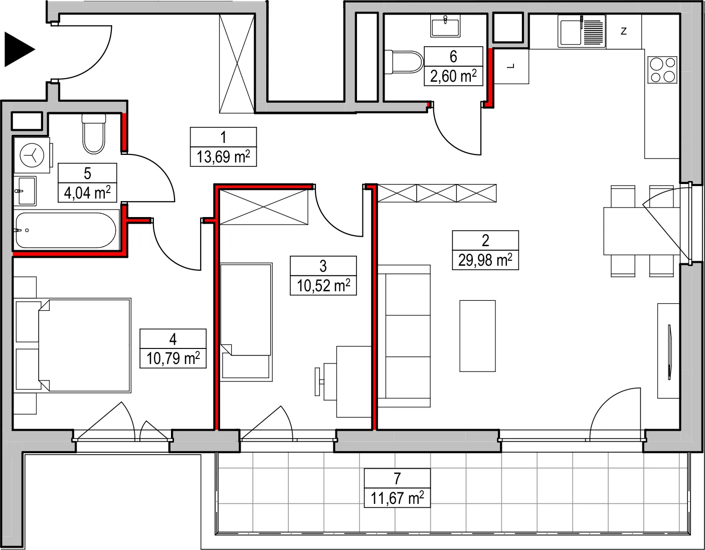 Mieszkanie 71,62 m², piętro 1, oferta nr D1.3.1.2, Nowy Targówek VI, Warszawa, Targówek, Targówek Mieszkaniowy, ul. Płosa 8-idx