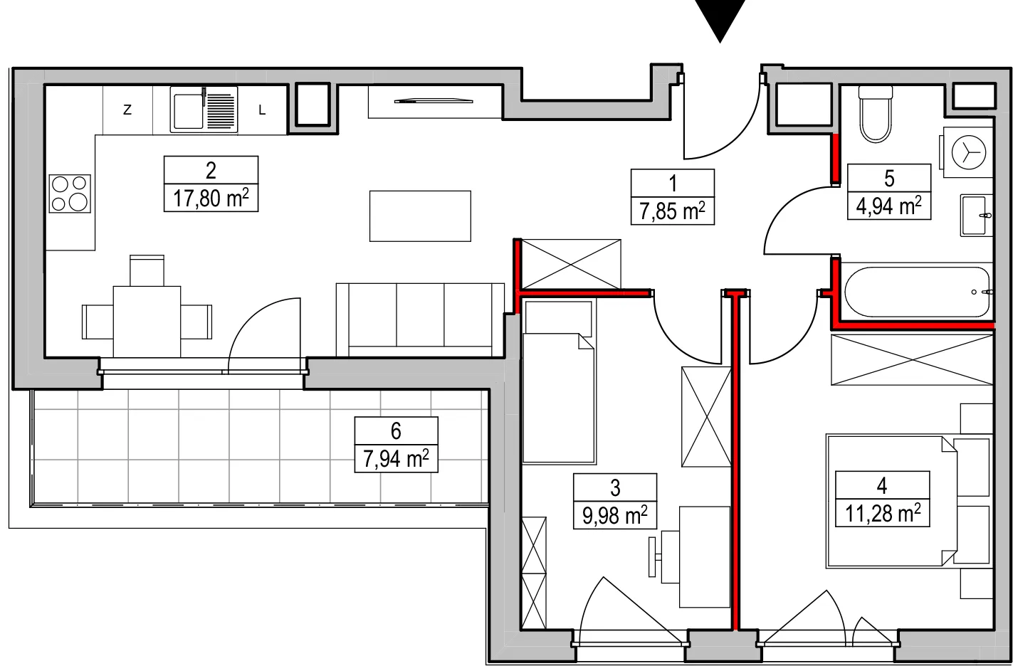 Mieszkanie 51,85 m², piętro 1, oferta nr D2.1.1.2, Nowy Targówek VI, Warszawa, Targówek, Targówek Mieszkaniowy, ul. Płosa 8-idx