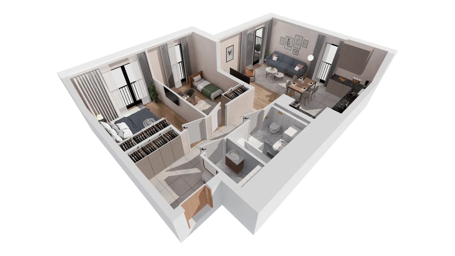 Mieszkanie 63,32 m², piętro 1, oferta nr B1-01-17A, Francuska Park, Katowice, Osiedle Paderewskiego-Muchowiec, Muchowiec, ul. Szybowcowa-idx