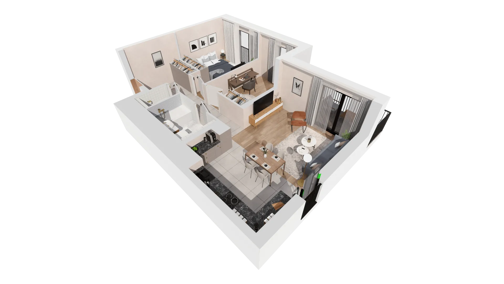 Mieszkanie 63,32 m², piętro 1, oferta nr B1-01-17A, Francuska Park, Katowice, Osiedle Paderewskiego-Muchowiec, Muchowiec, ul. Szybowcowa-idx