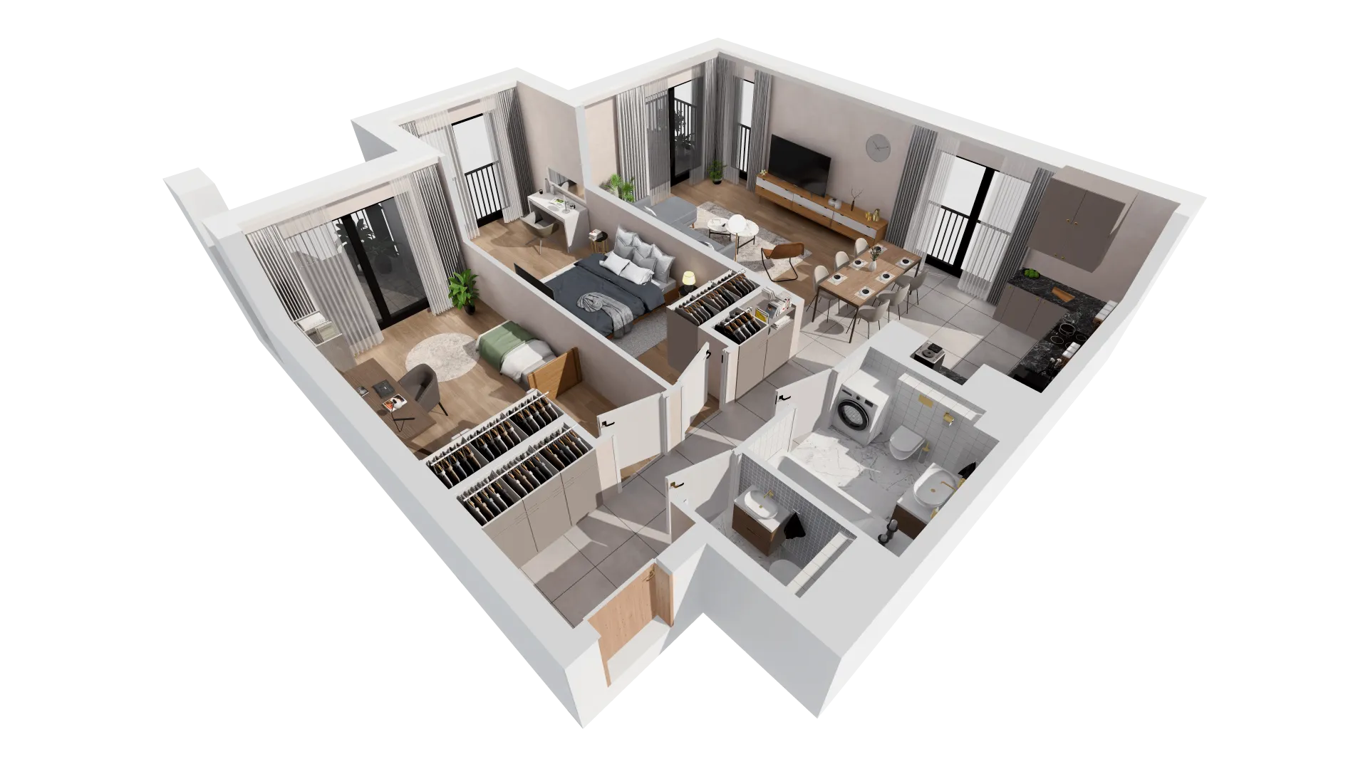 Mieszkanie 77,35 m², piętro 2, oferta nr B1-02-21A, Francuska Park, Katowice, Osiedle Paderewskiego-Muchowiec, Muchowiec, ul. Szybowcowa-idx