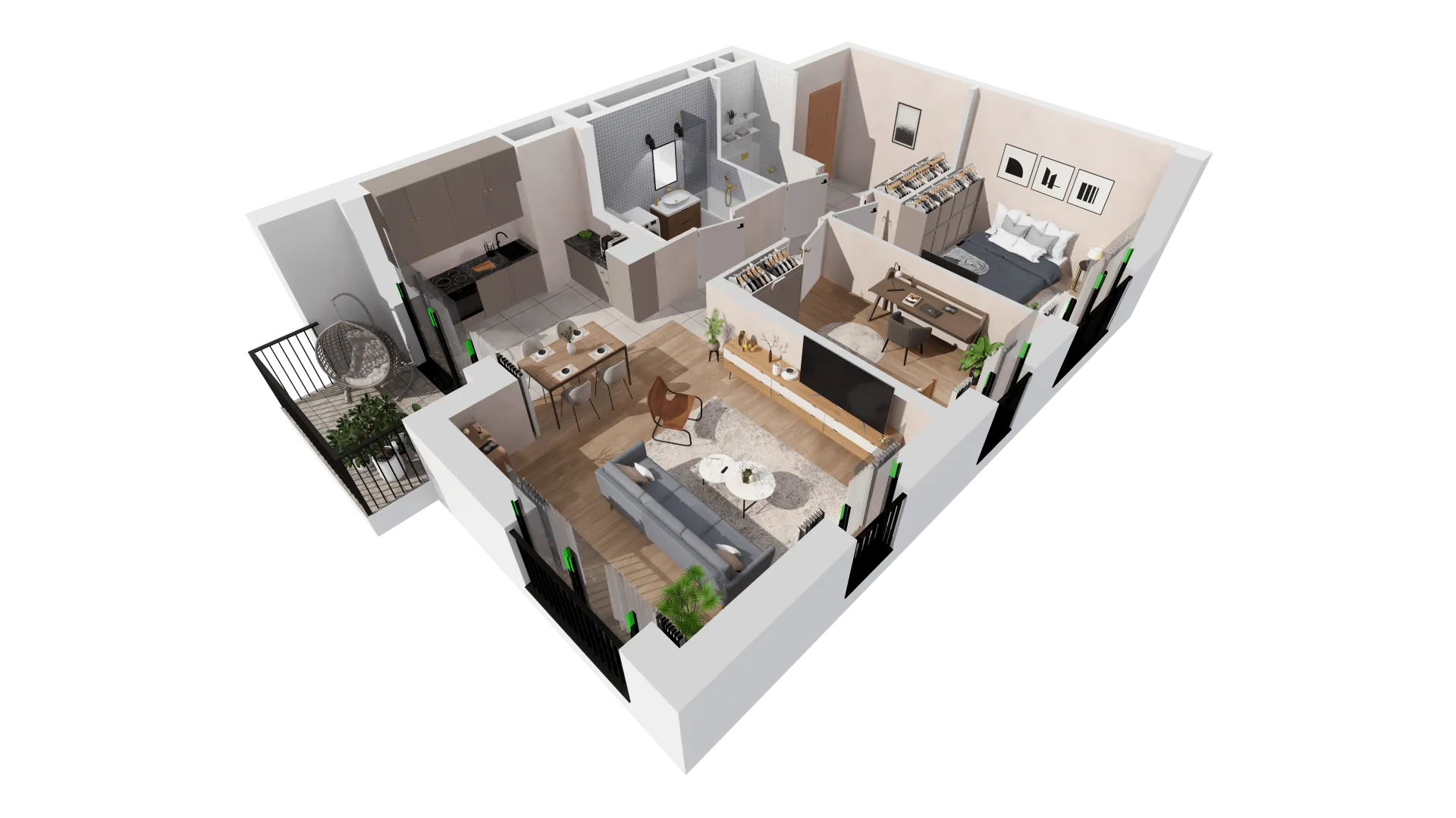 Mieszkanie 66,46 m², piętro 2, oferta nr B1-02-27A, Francuska Park, Katowice, Osiedle Paderewskiego-Muchowiec, Muchowiec, ul. Szybowcowa-idx