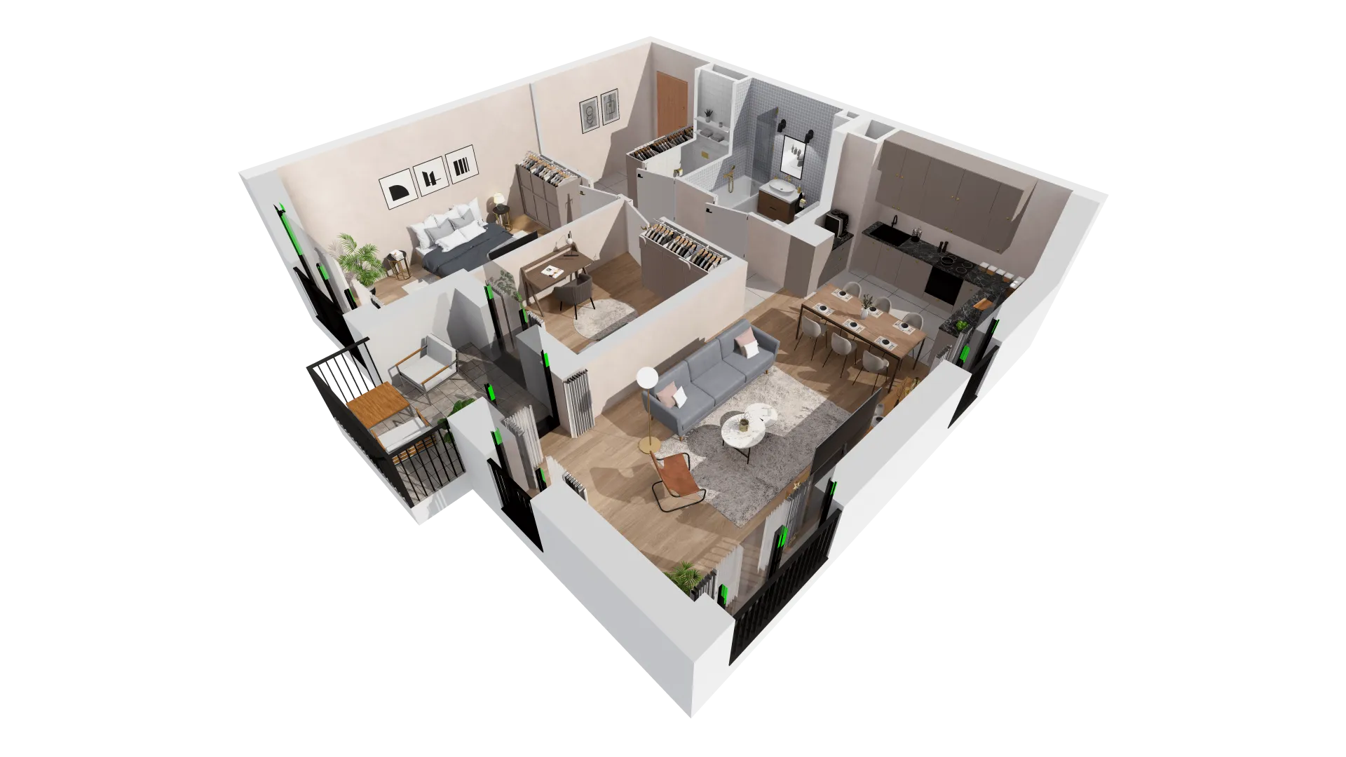 Mieszkanie 70,26 m², piętro 3, oferta nr B1-03-32A, Francuska Park, Katowice, Osiedle Paderewskiego-Muchowiec, Muchowiec, ul. Szybowcowa-idx