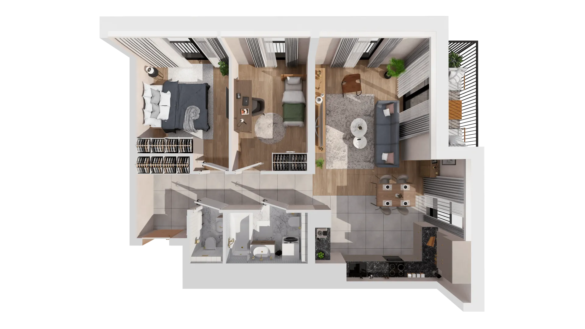 Mieszkanie 66,04 m², piętro 3, oferta nr B1-03-37A, Francuska Park, Katowice, Osiedle Paderewskiego-Muchowiec, Muchowiec, ul. Szybowcowa-idx