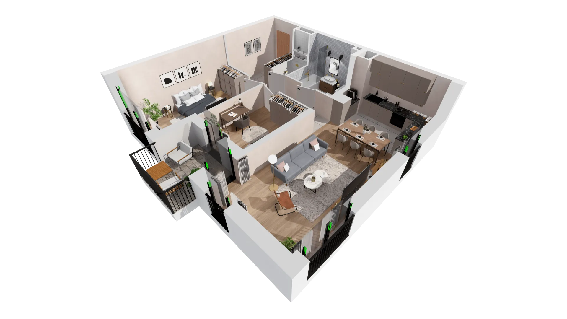 Mieszkanie 70,26 m², piętro 4, oferta nr B1-04-42A, Francuska Park, Katowice, Osiedle Paderewskiego-Muchowiec, Muchowiec, ul. Szybowcowa-idx