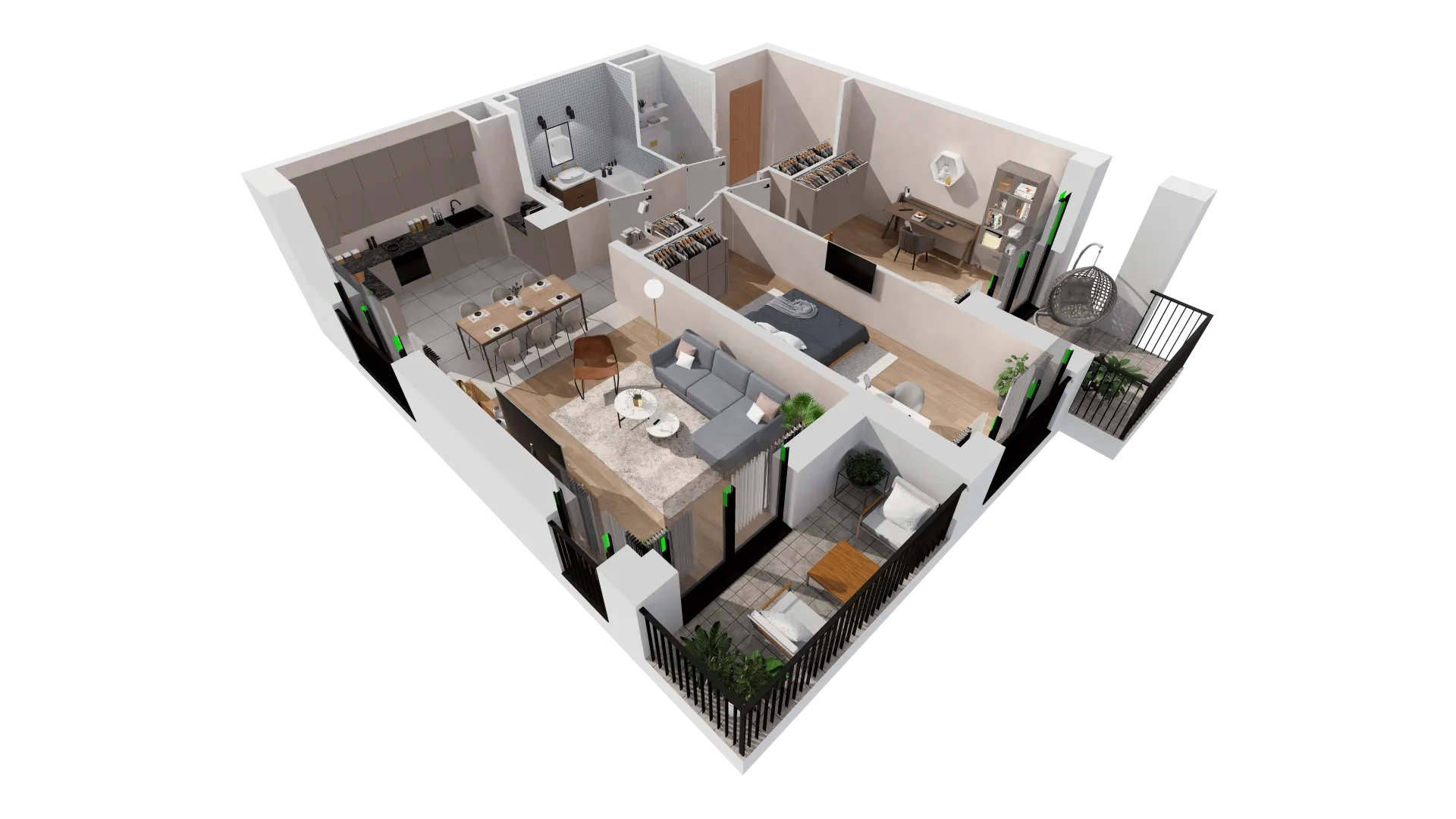 Mieszkanie 77,26 m², piętro 5, oferta nr B1-05-51A, Francuska Park, Katowice, Osiedle Paderewskiego-Muchowiec, Muchowiec, ul. Szybowcowa-idx