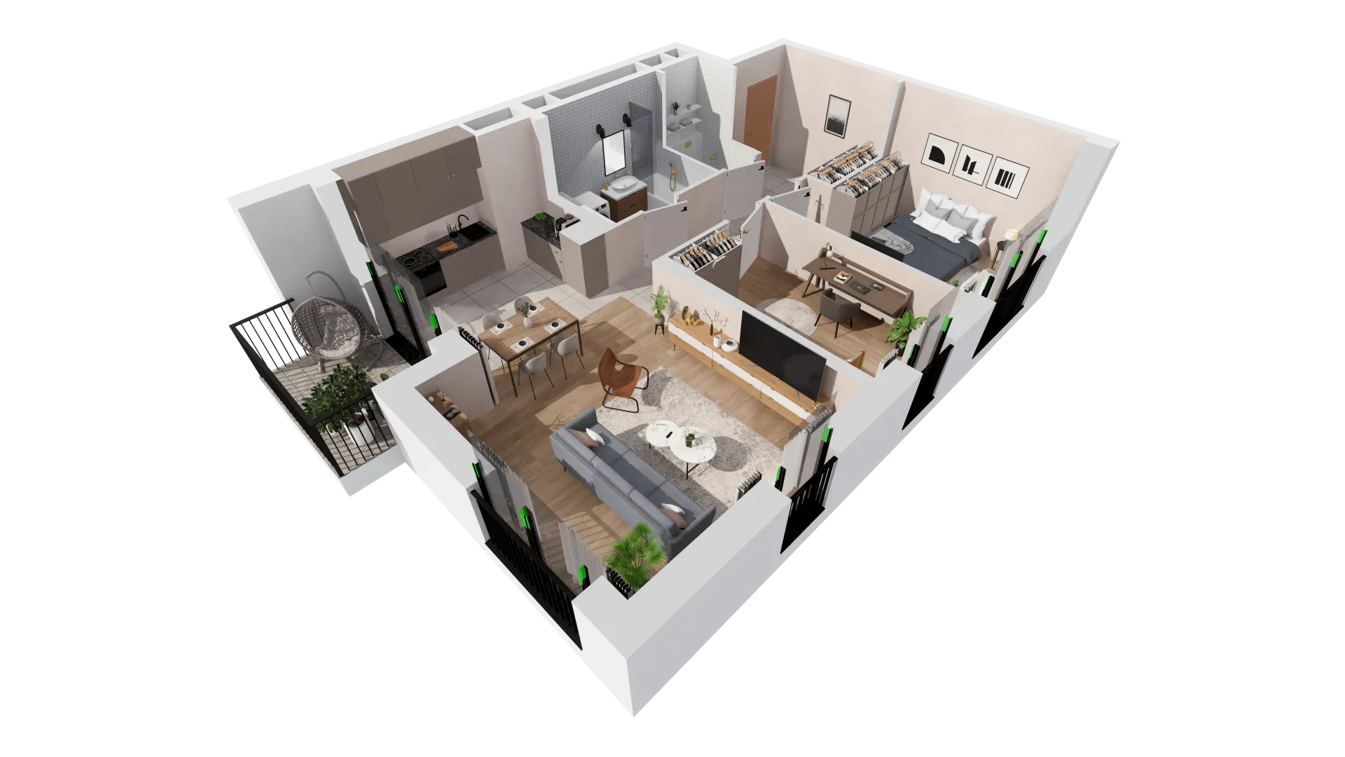 Mieszkanie 66,41 m², piętro 5, oferta nr B1-05-57A, Francuska Park, Katowice, Osiedle Paderewskiego-Muchowiec, Muchowiec, ul. Szybowcowa-idx