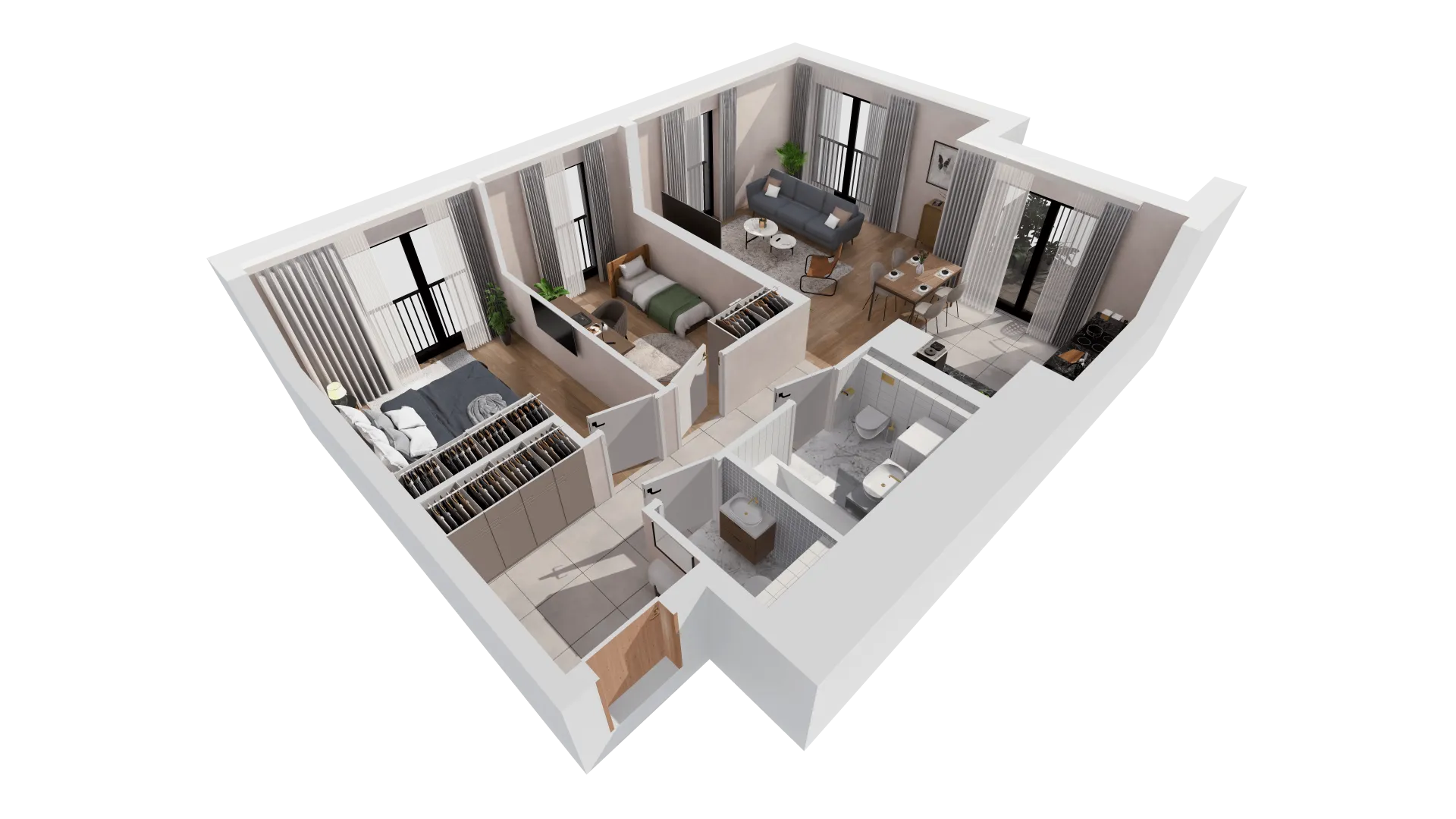 Mieszkanie 66,41 m², piętro 5, oferta nr B1-05-57A, Francuska Park, Katowice, Osiedle Paderewskiego-Muchowiec, Muchowiec, ul. Szybowcowa-idx