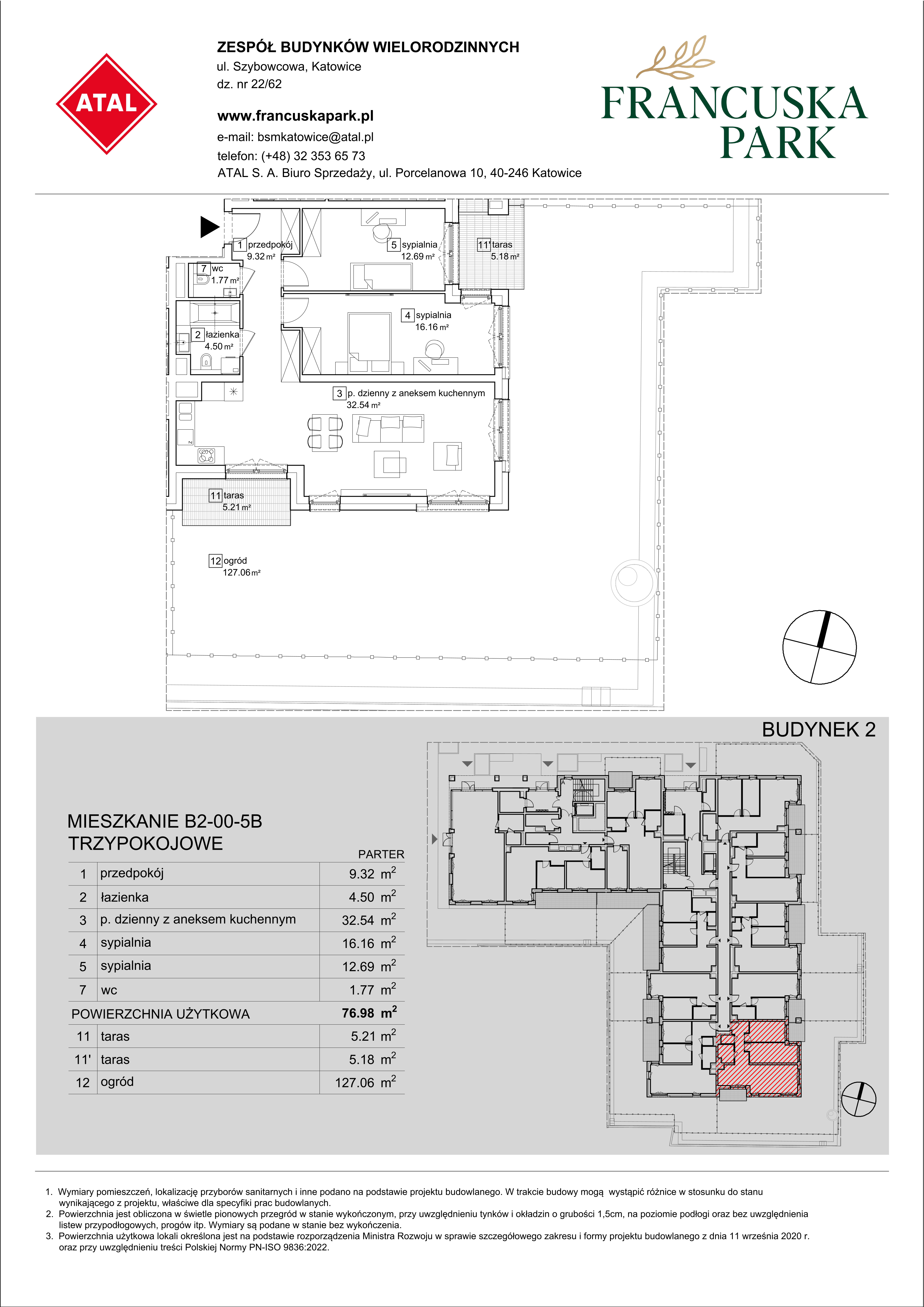 Mieszkanie 76,98 m², parter, oferta nr B2-00-5B, Francuska Park, Katowice, Osiedle Paderewskiego-Muchowiec, Muchowiec, ul. Szybowcowa-idx