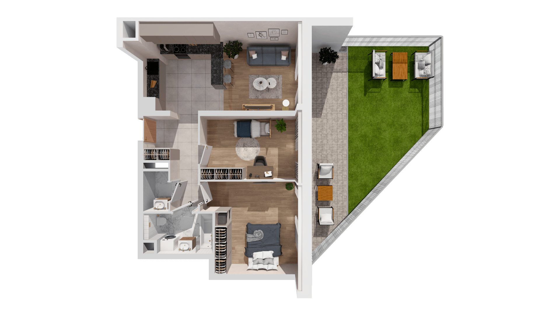 Mieszkanie 63,63 m², parter, oferta nr B2-00-8B, Francuska Park, Katowice, Osiedle Paderewskiego-Muchowiec, Muchowiec, ul. Szybowcowa-idx