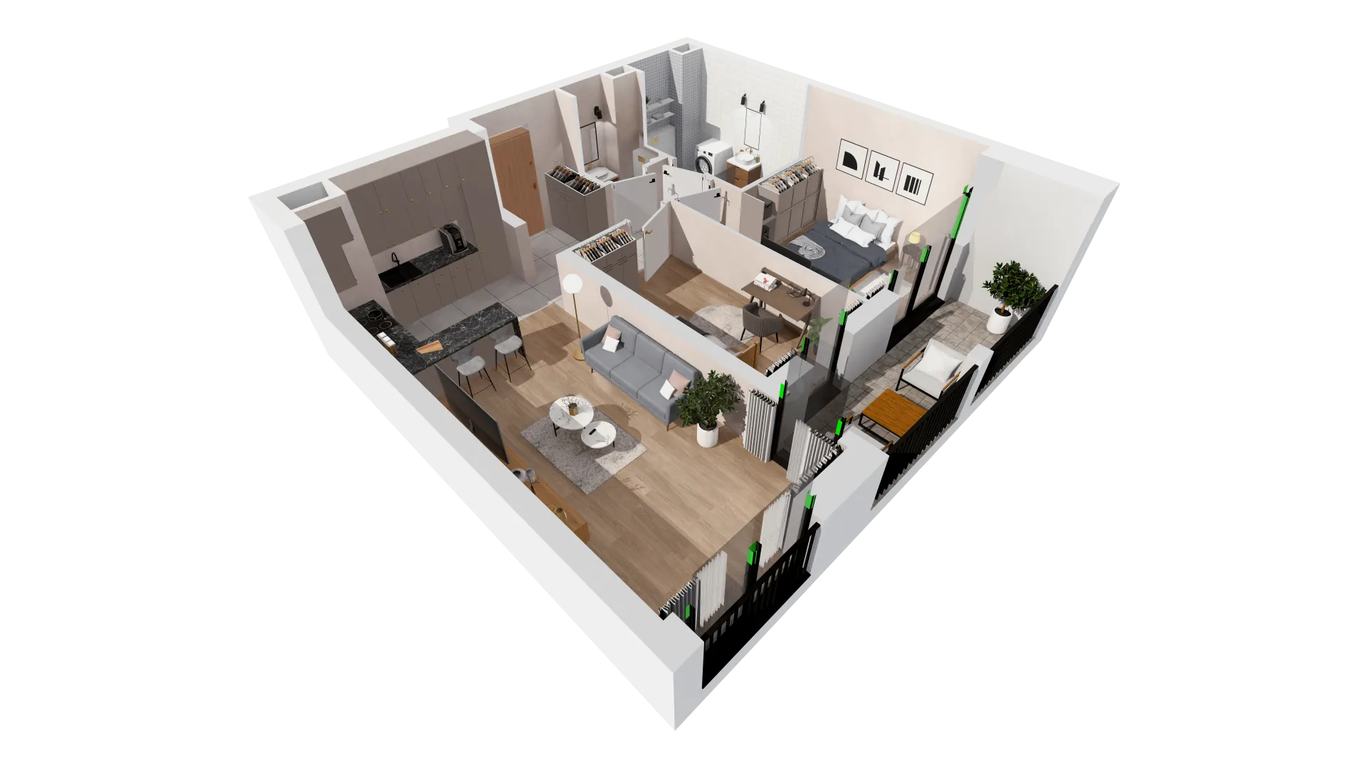 Mieszkanie 60,47 m², piętro 1, oferta nr B2-01-11B, Francuska Park, Katowice, Osiedle Paderewskiego-Muchowiec, Muchowiec, ul. Szybowcowa-idx