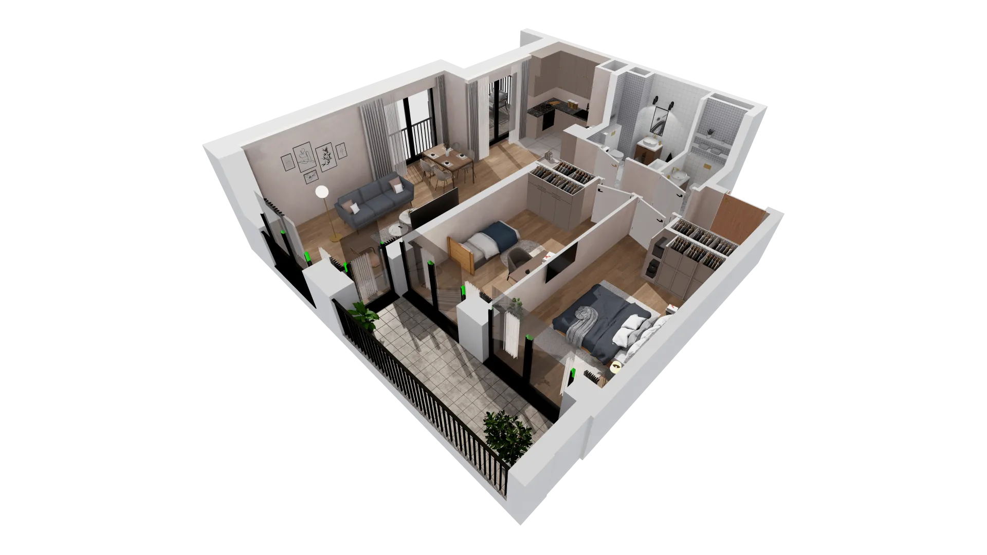 Mieszkanie 71,15 m², piętro 1, oferta nr B2-01-13B, Francuska Park, Katowice, Osiedle Paderewskiego-Muchowiec, Muchowiec, ul. Szybowcowa-idx