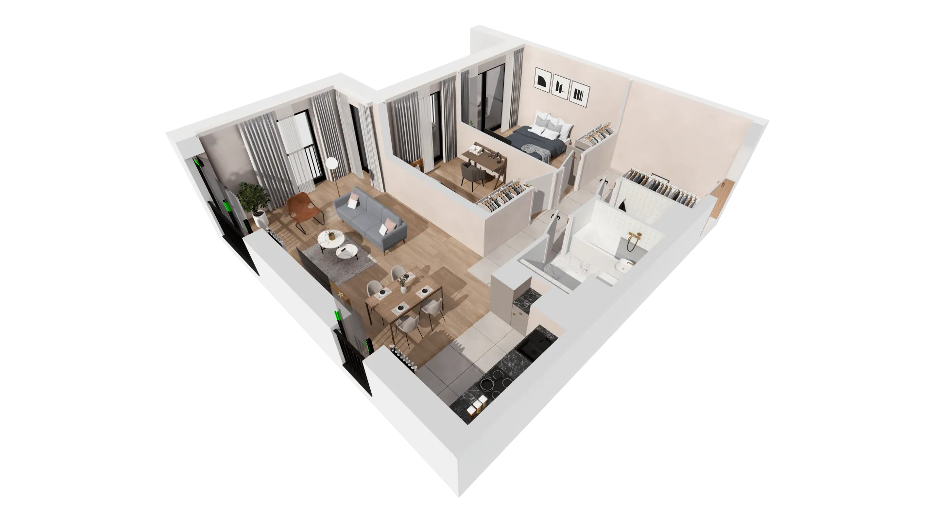 Mieszkanie 65,19 m², piętro 1, oferta nr B2-01-14B, Francuska Park, Katowice, Osiedle Paderewskiego-Muchowiec, Muchowiec, ul. Szybowcowa-idx