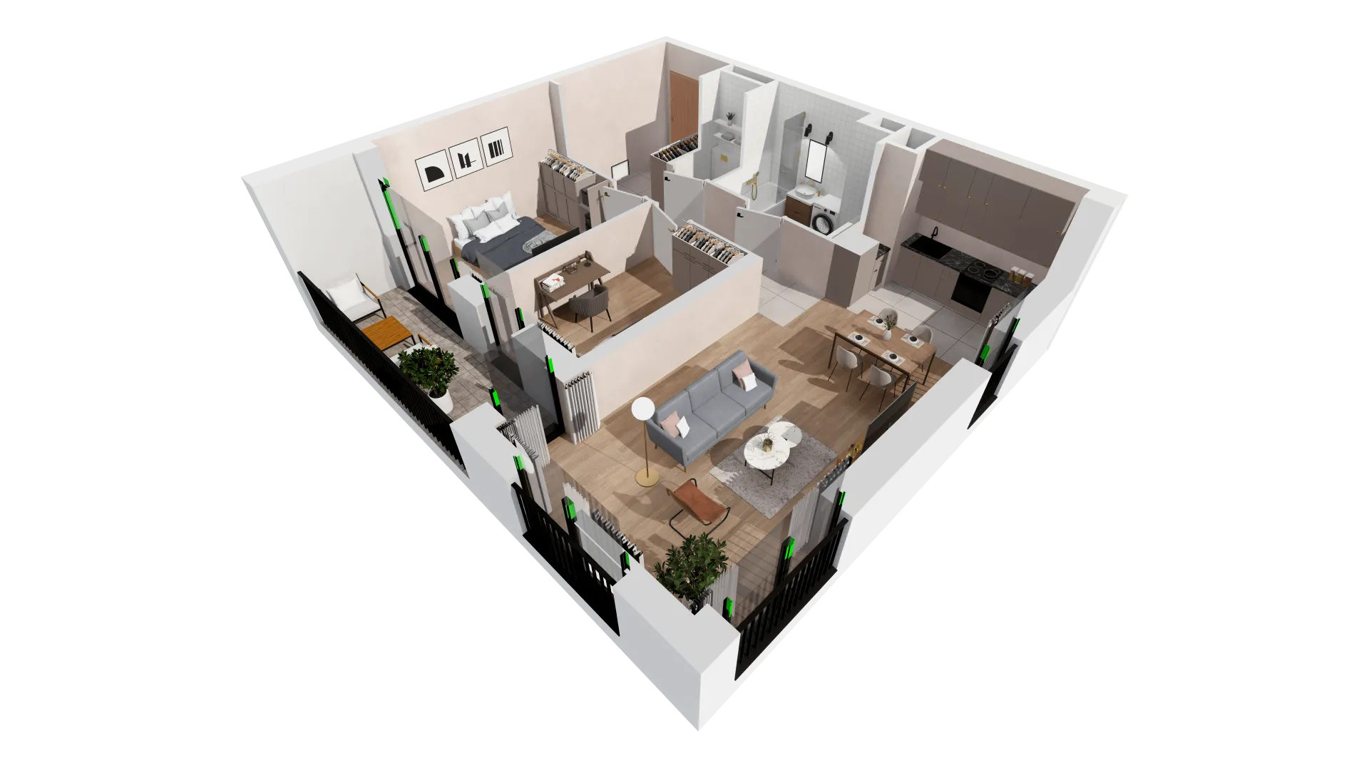 Mieszkanie 65,19 m², piętro 1, oferta nr B2-01-14B, Francuska Park, Katowice, Osiedle Paderewskiego-Muchowiec, Muchowiec, ul. Szybowcowa-idx