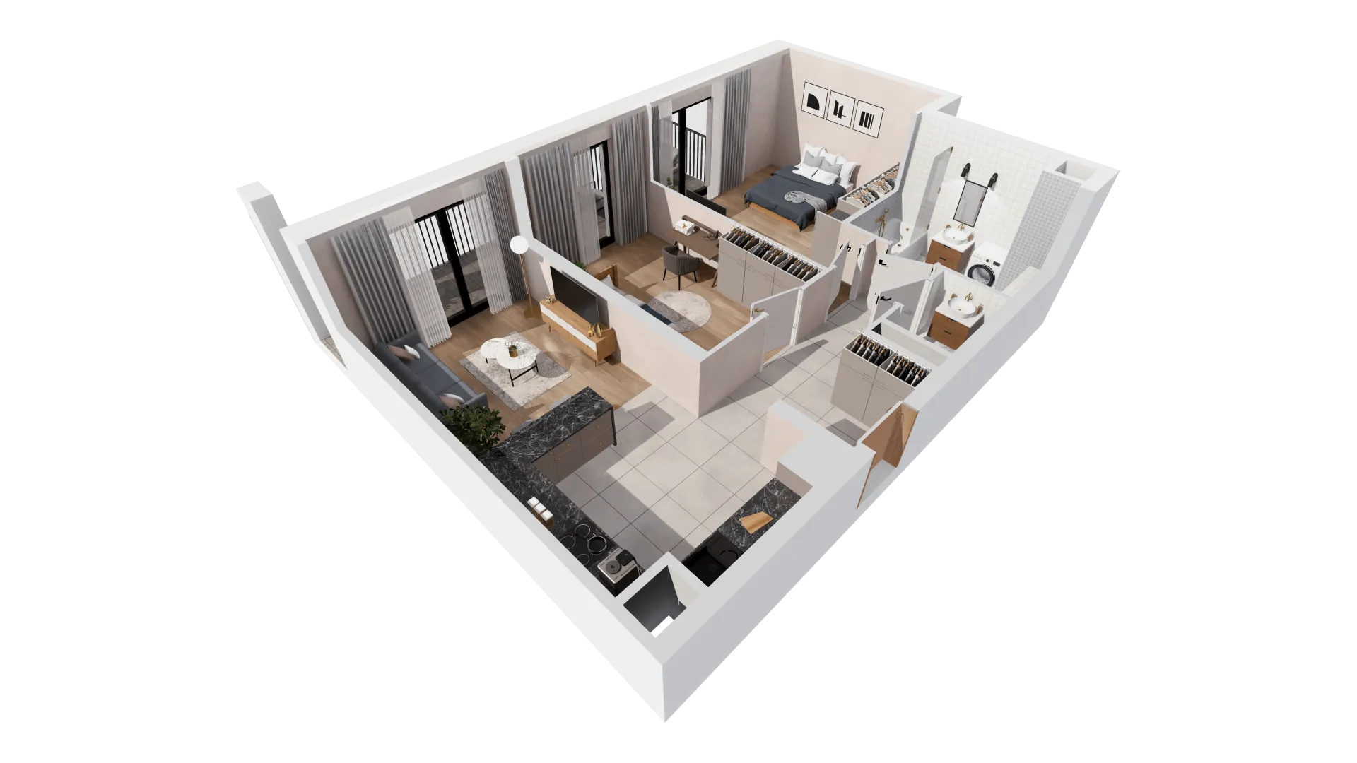 Mieszkanie 64,23 m², piętro 1, oferta nr B2-01-16B, Francuska Park, Katowice, Osiedle Paderewskiego-Muchowiec, Muchowiec, ul. Szybowcowa-idx