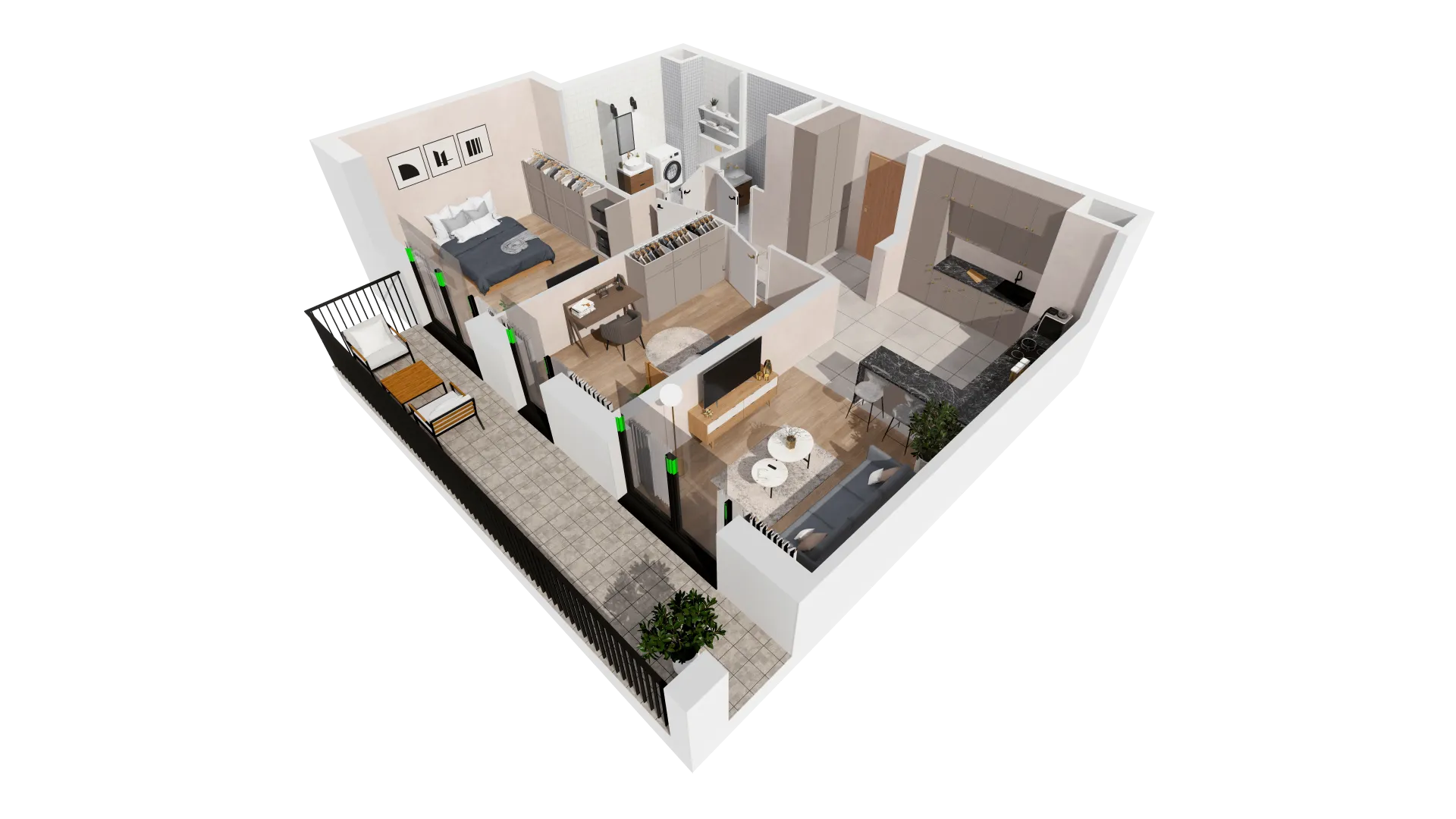 Mieszkanie 64,23 m², piętro 1, oferta nr B2-01-16B, Francuska Park, Katowice, Osiedle Paderewskiego-Muchowiec, Muchowiec, ul. Szybowcowa-idx