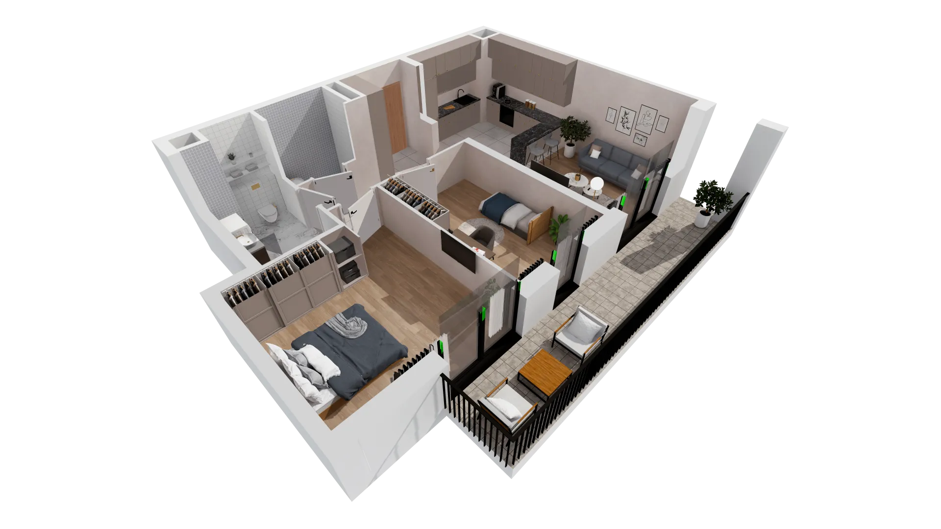 Mieszkanie 64,23 m², piętro 1, oferta nr B2-01-16B, Francuska Park, Katowice, Osiedle Paderewskiego-Muchowiec, Muchowiec, ul. Szybowcowa-idx