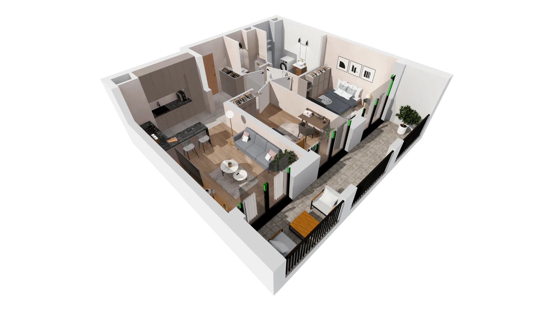 Mieszkanie 55,47 m², piętro 2, oferta nr B2-02-19B, Francuska Park, Katowice, Osiedle Paderewskiego-Muchowiec, Muchowiec, ul. Szybowcowa-idx