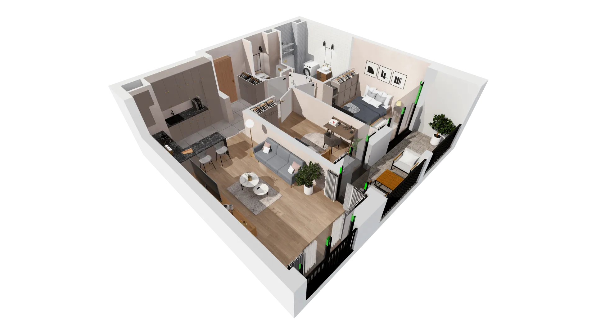 Mieszkanie 60,47 m², piętro 4, oferta nr B2-04-35B, Francuska Park, Katowice, Osiedle Paderewskiego-Muchowiec, Muchowiec, ul. Szybowcowa-idx