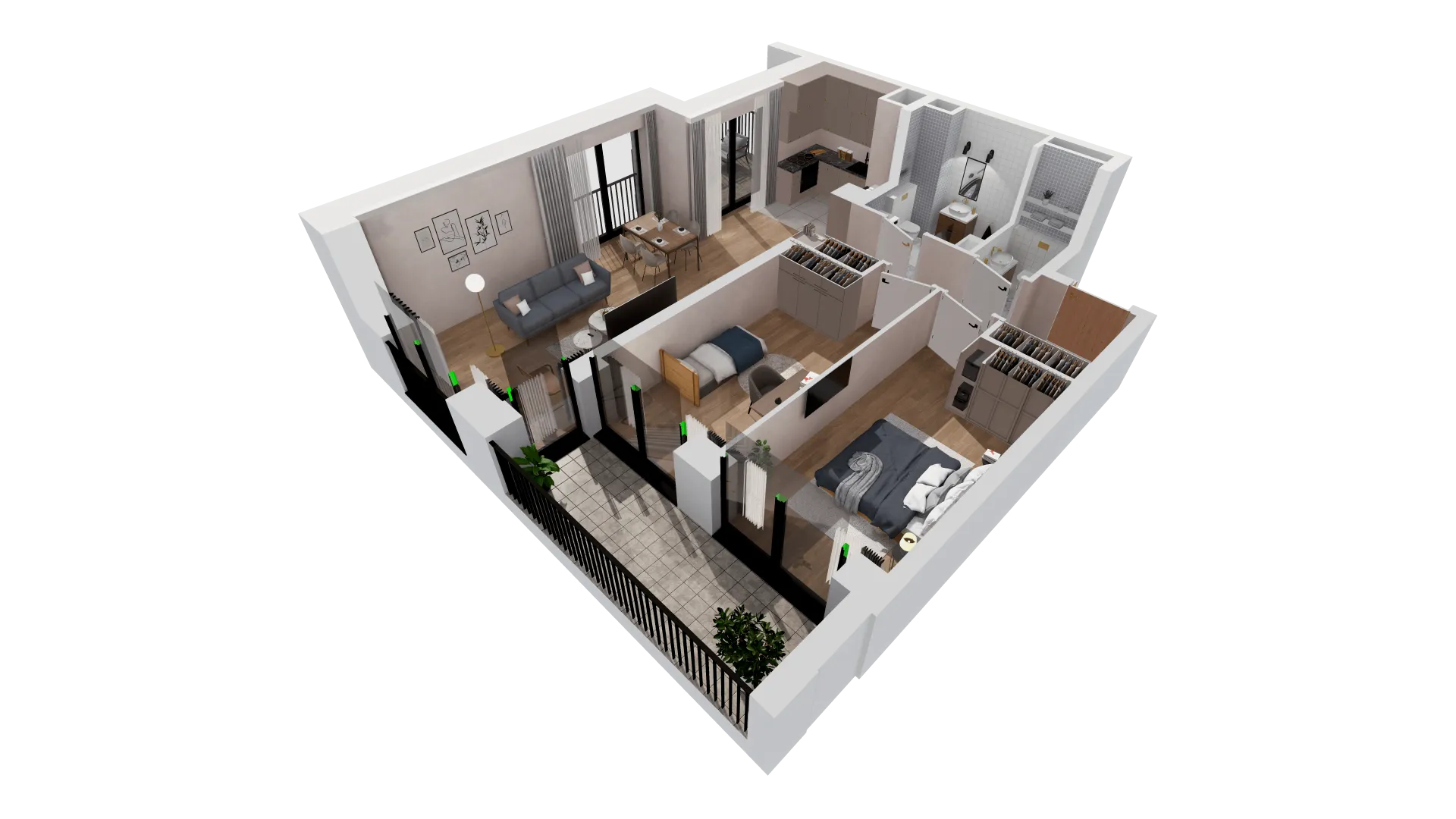 Mieszkanie 74,15 m², piętro 4, oferta nr B2-04-37B, Francuska Park, Katowice, Osiedle Paderewskiego-Muchowiec, Muchowiec, ul. Szybowcowa-idx