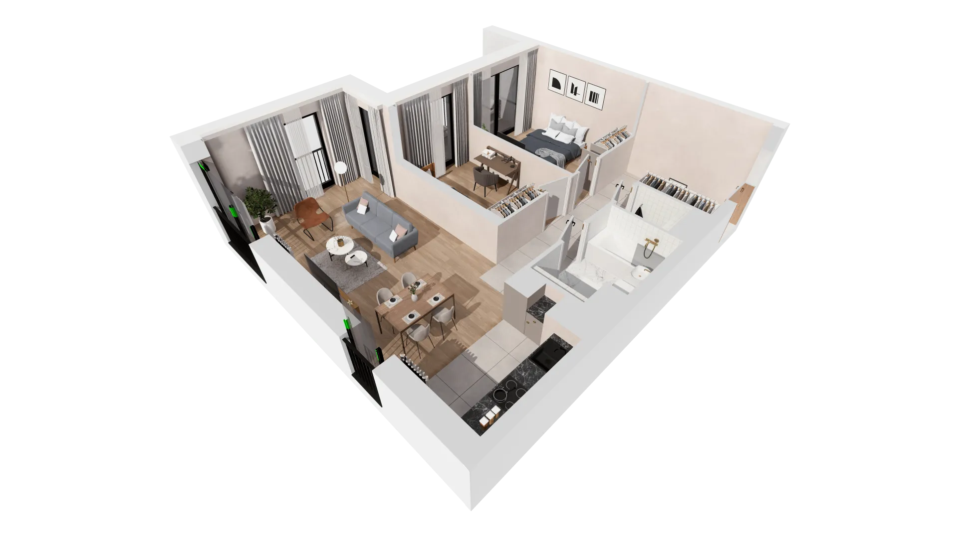 Mieszkanie 65,20 m², piętro 4, oferta nr B2-04-38B, Francuska Park, Katowice, Osiedle Paderewskiego-Muchowiec, Muchowiec, ul. Szybowcowa-idx