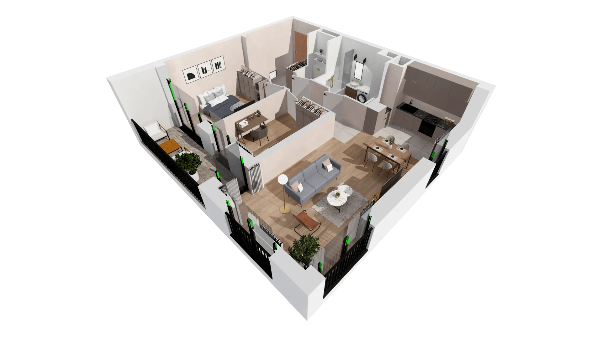 Mieszkanie 65,20 m², piętro 4, oferta nr B2-04-38B, Francuska Park, Katowice, Osiedle Paderewskiego-Muchowiec, Muchowiec, ul. Szybowcowa-idx