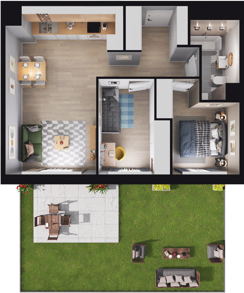 Mieszkanie 52,22 m², parter, oferta nr A-M-0-06, Źródlana 31 Residence, Piotrków Trybunalski, Źródlana, ul. Źródlana 31-idx